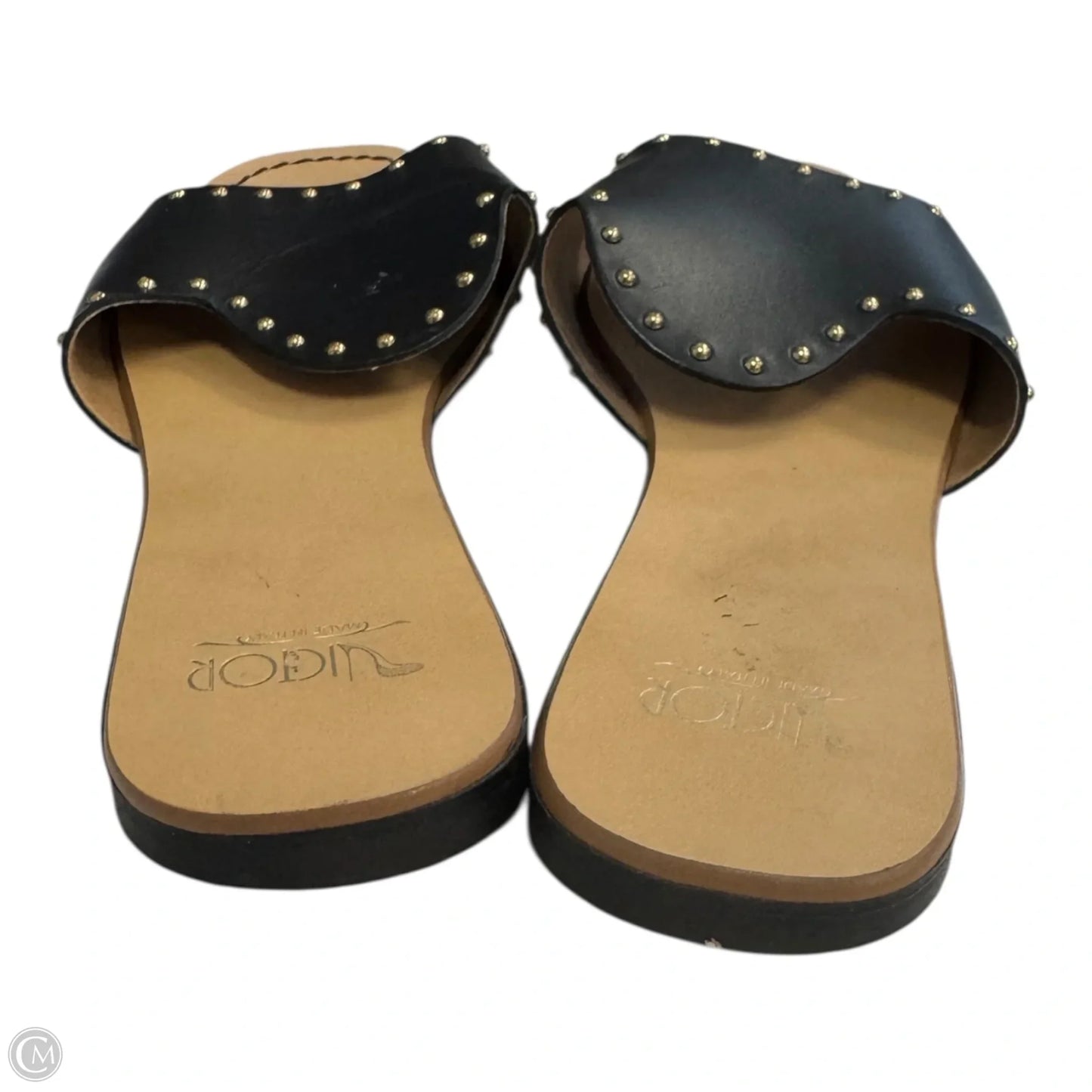 Sandals Flats By Victor In Black & Tan, Size: 10
