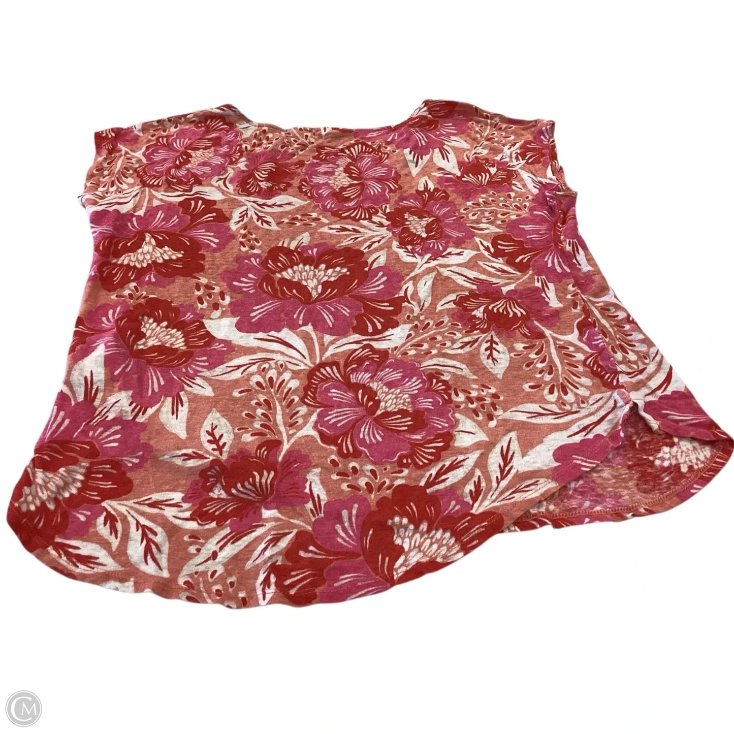 Top Short Sleeve By Sigrid Olsen In Orange & Pink, Size: M