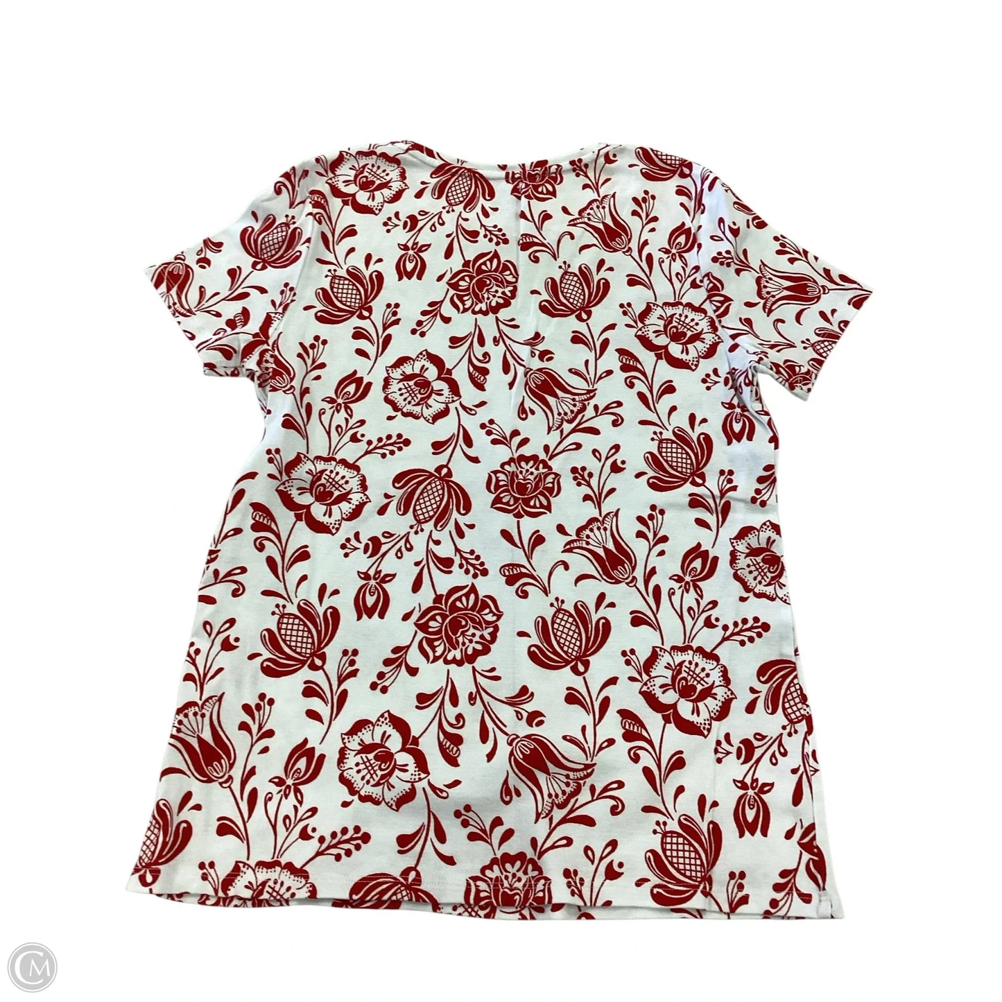 Top Short Sleeve By Croft And Barrow In Red & White, Size: S