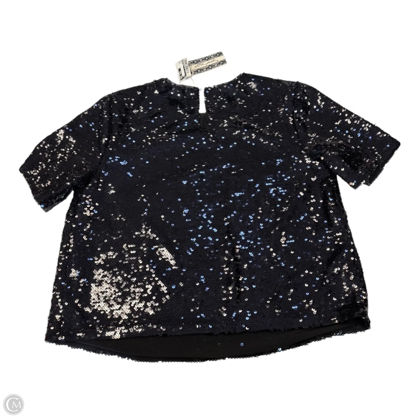 Top Short Sleeve By Ultra Pink In Black, Size: L