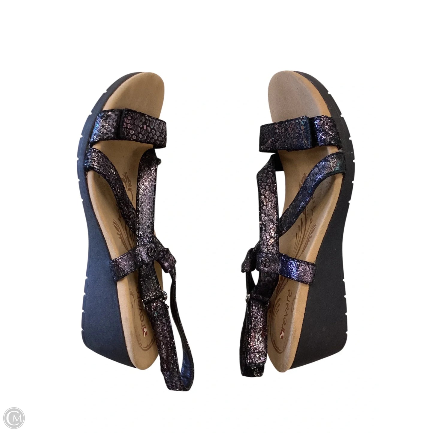 Sandals Heels Platform By Clothes Mentor In Purple & Tan, Size: 8.5