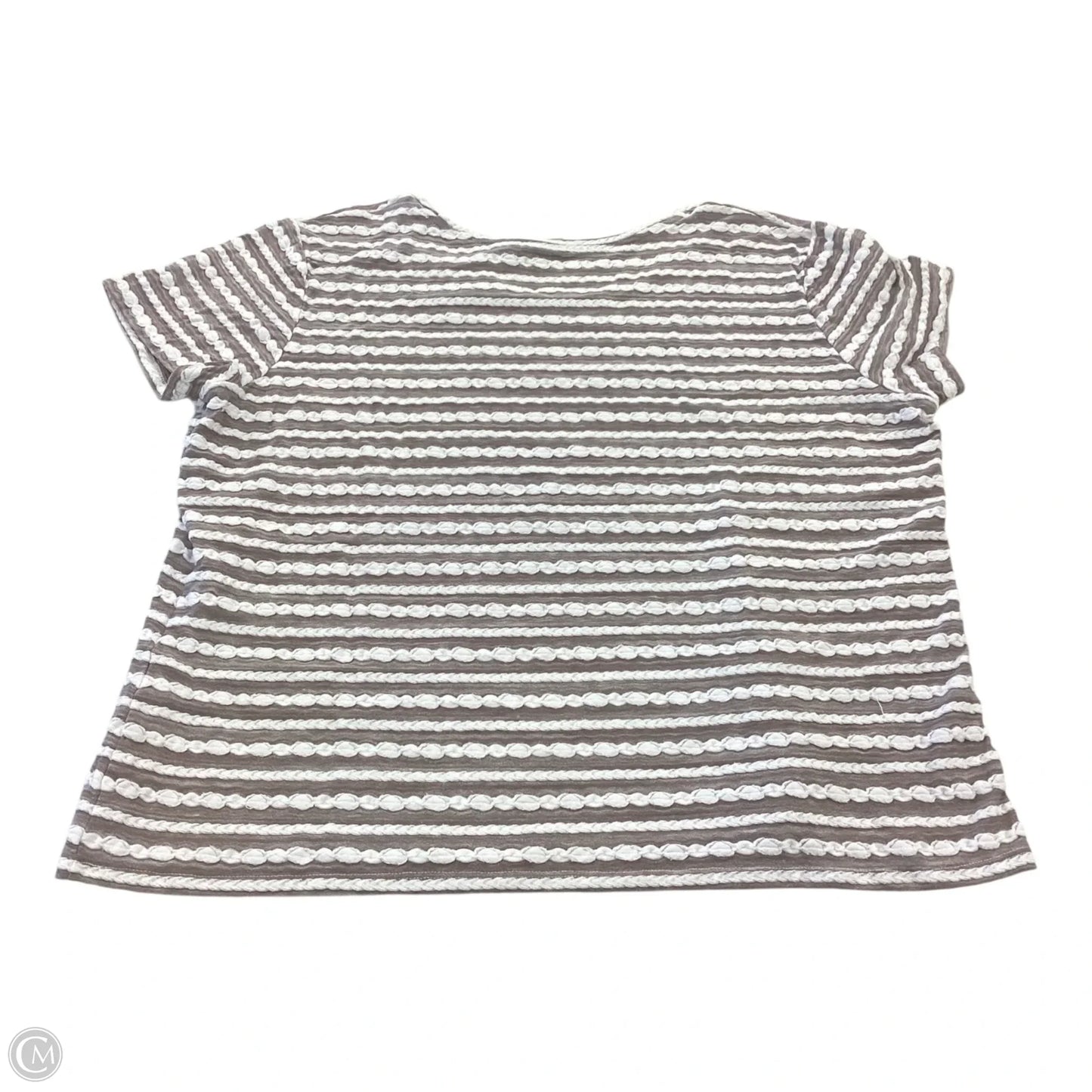 Top Short Sleeve By Chicos In Striped Pattern, Size: Xl