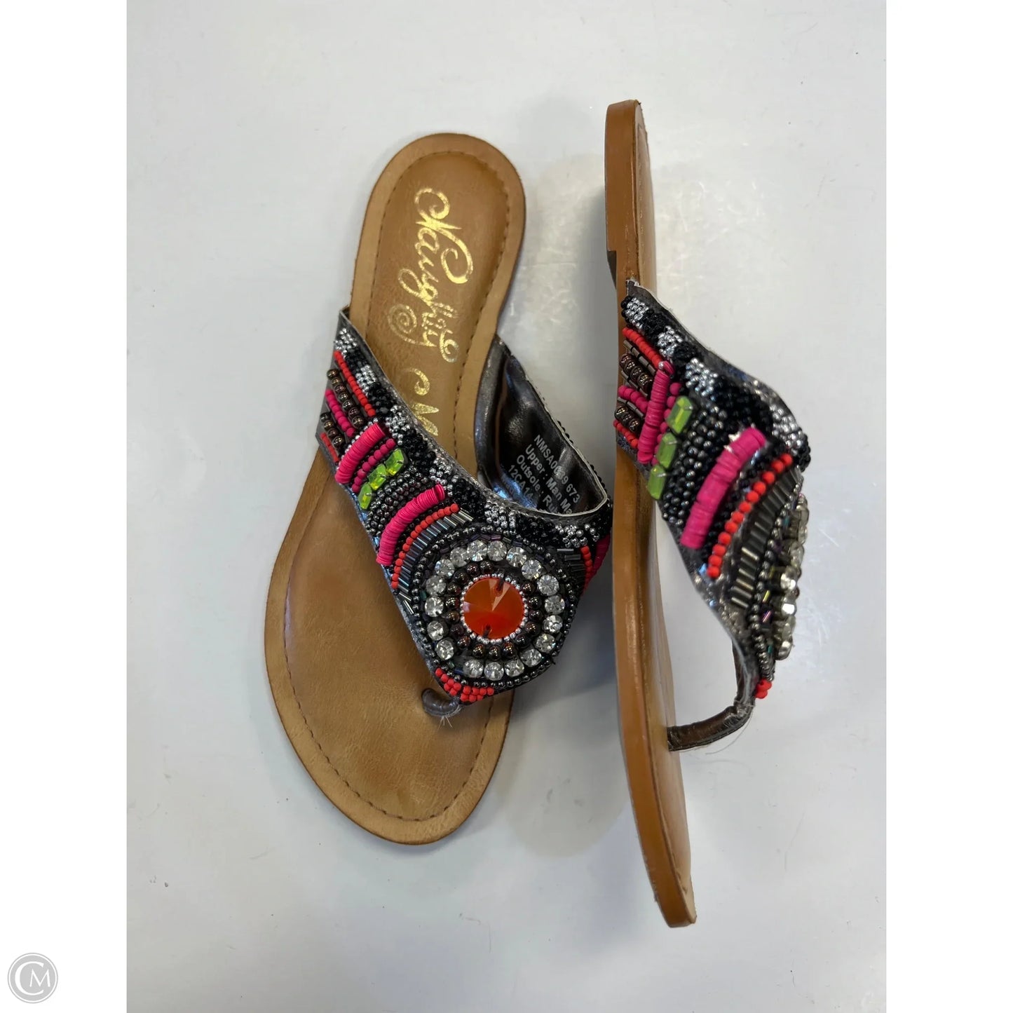 Sandals Flip Flops By Naughty Monkey In Multi-colored, Size: 7.5