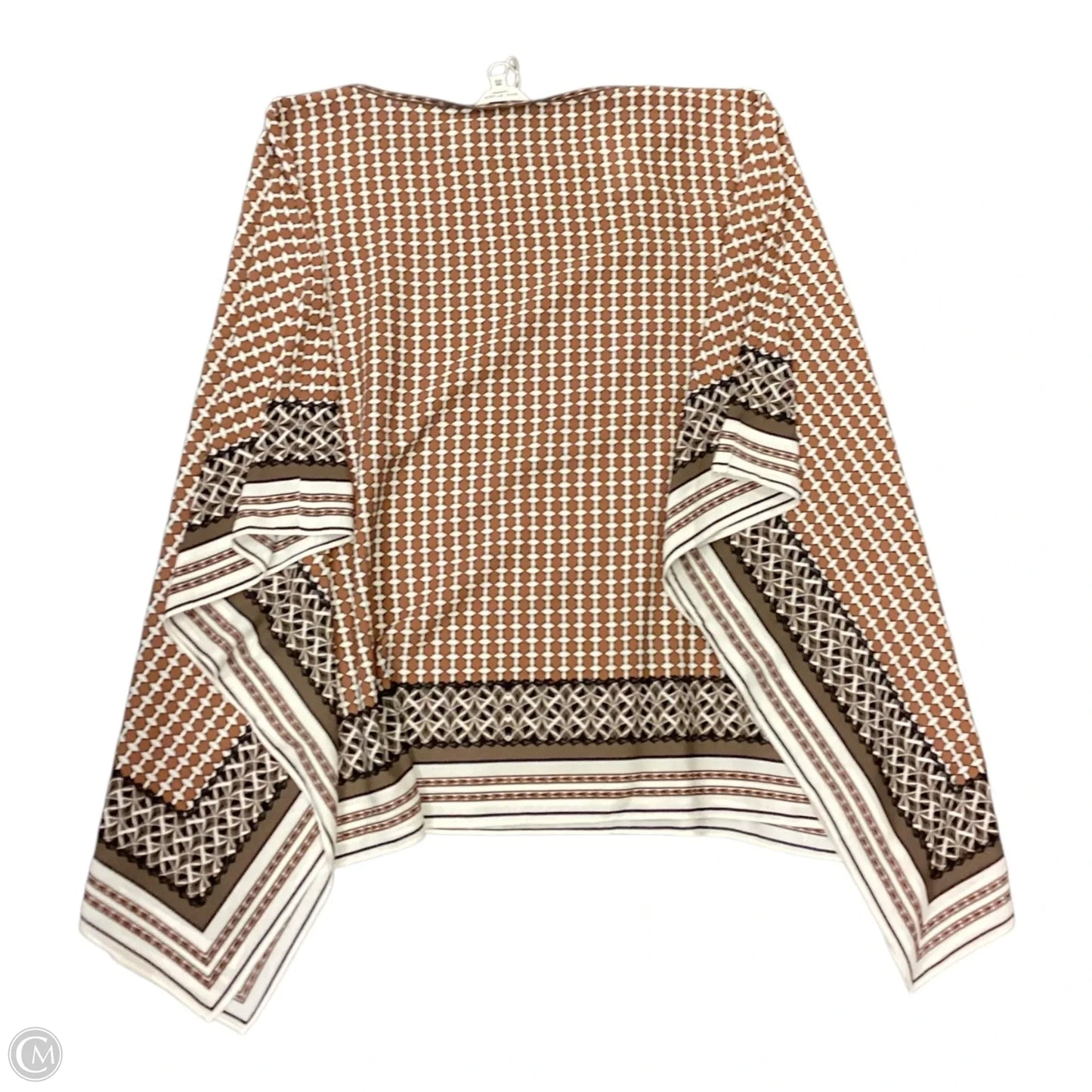 Poncho By Max Studio In Brown & Cream, Size: Osfm