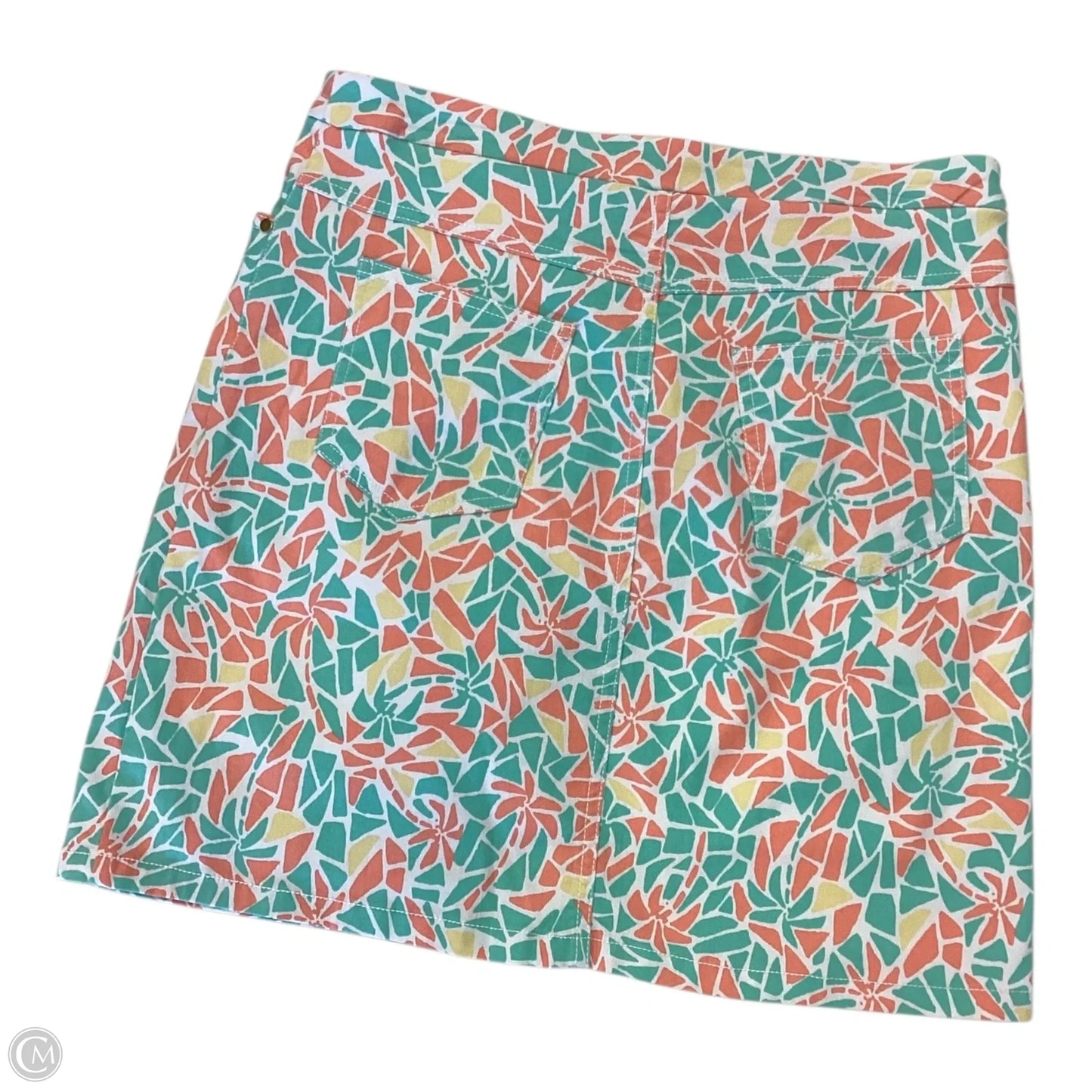 Skort By Hearts Of Palm In Green & Orange, Size: 6