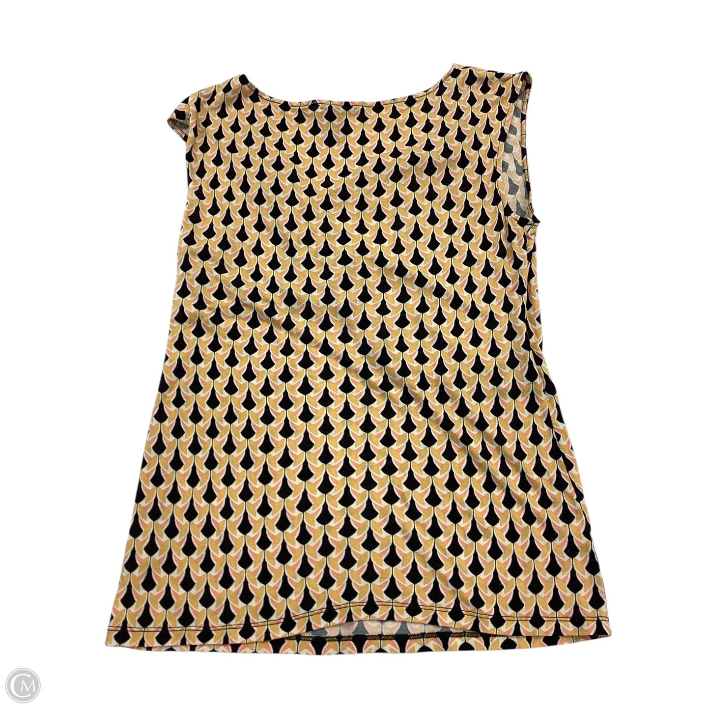 Top Sleeveless By Ann Taylor In Black & Yellow, Size: S