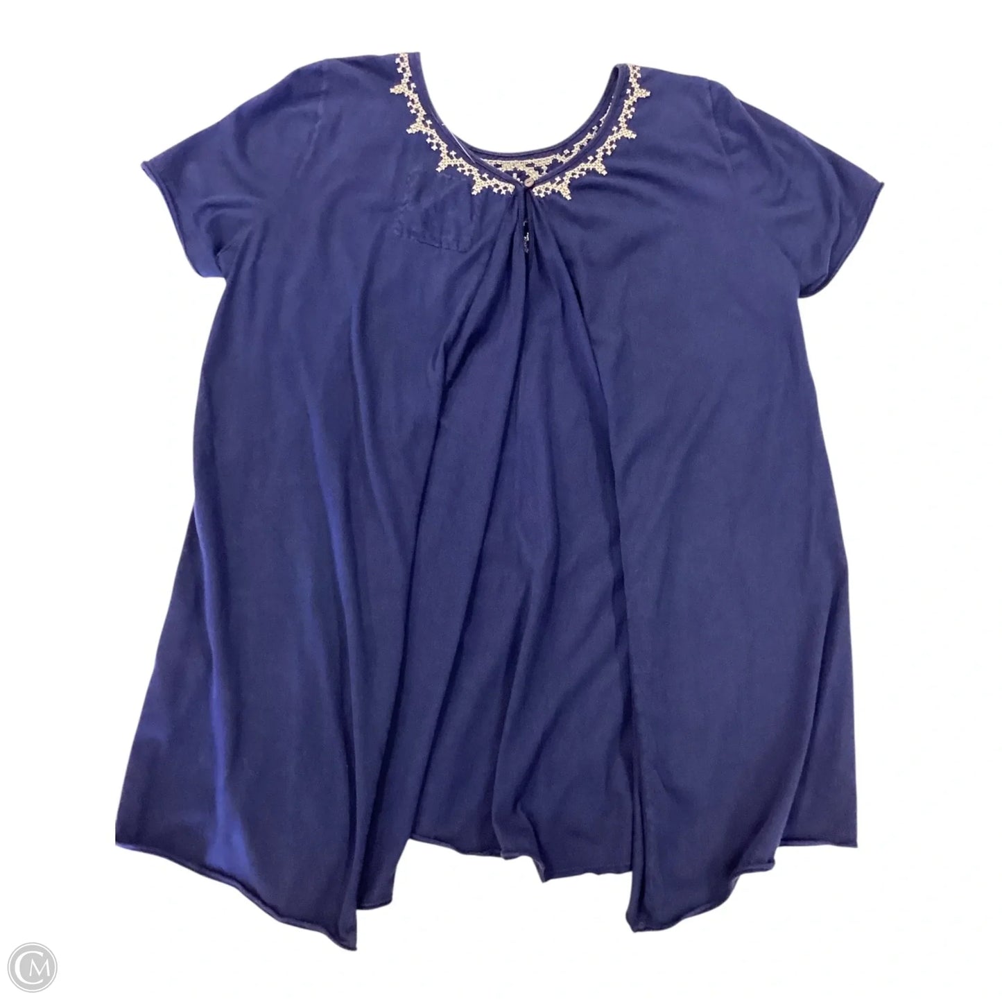 Top Short Sleeve By Johnny Was In Navy, Size: M