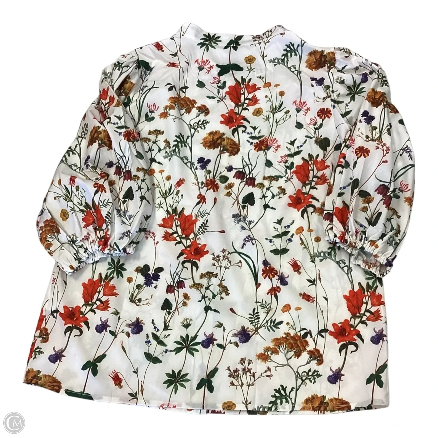 Top 3/4 Sleeve By Clothes Mentor In Floral Print, Size: L