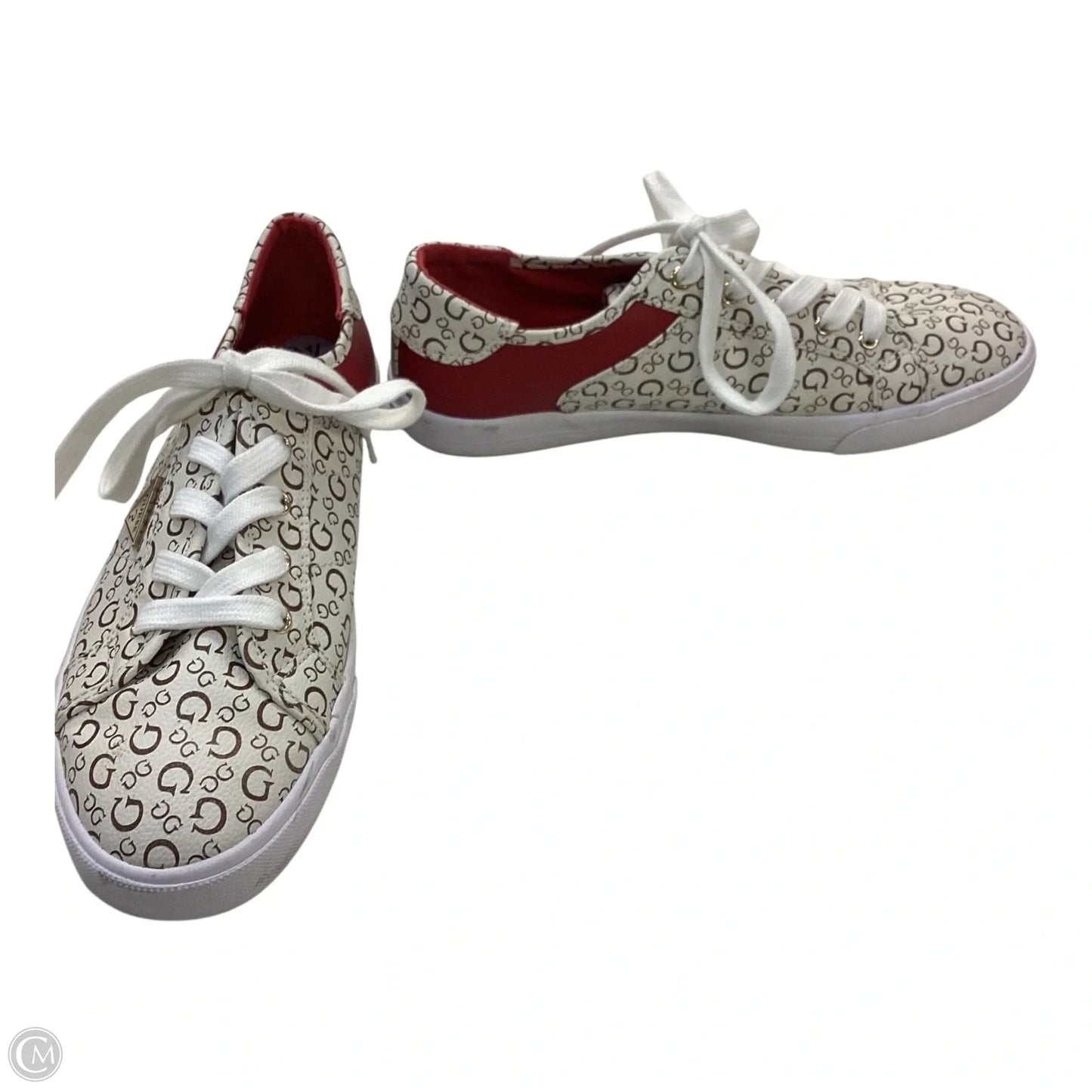 Shoes Sneakers By Guess In Gold & White, Size: 8.5