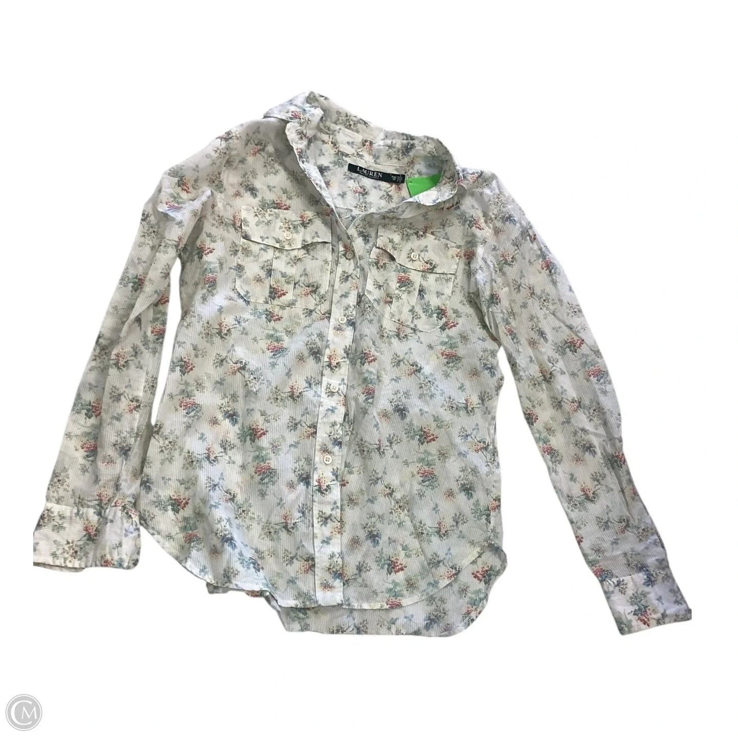 Top Long Sleeve By Lauren By Ralph Lauren In Floral Print, Size: Xsp
