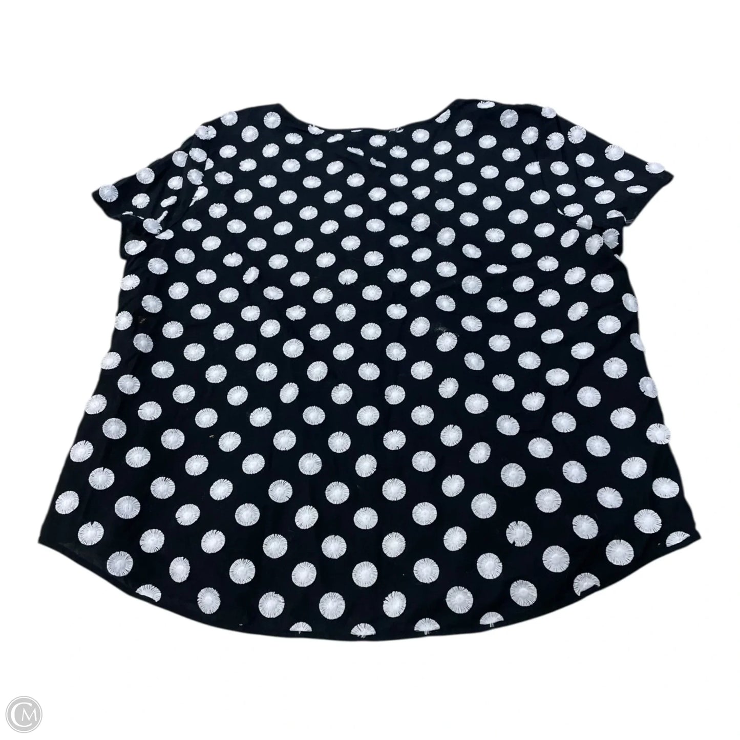 Top Short Sleeve By Chicos In Black & White, Size: Xl