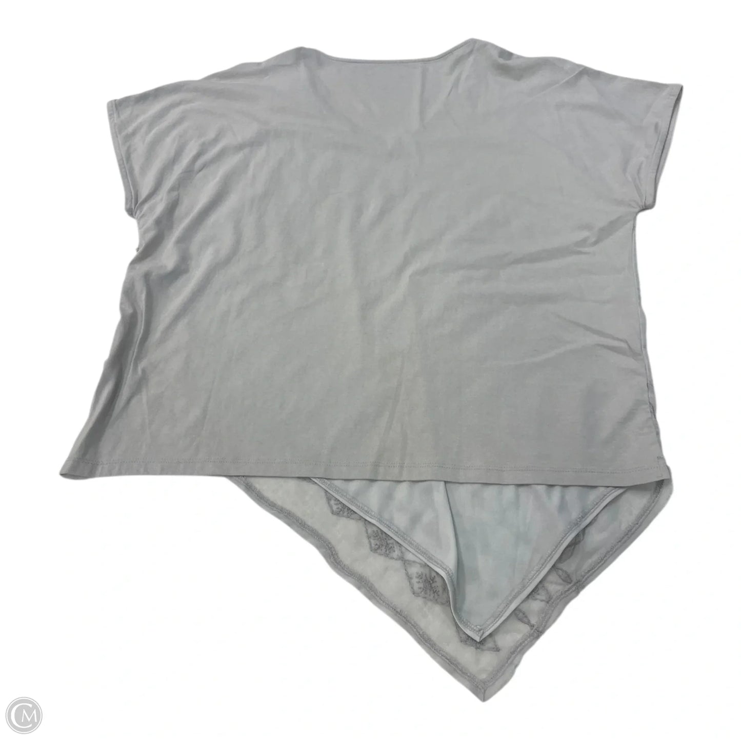 Top Short Sleeve By Chicos In Grey & Silver, Size: M