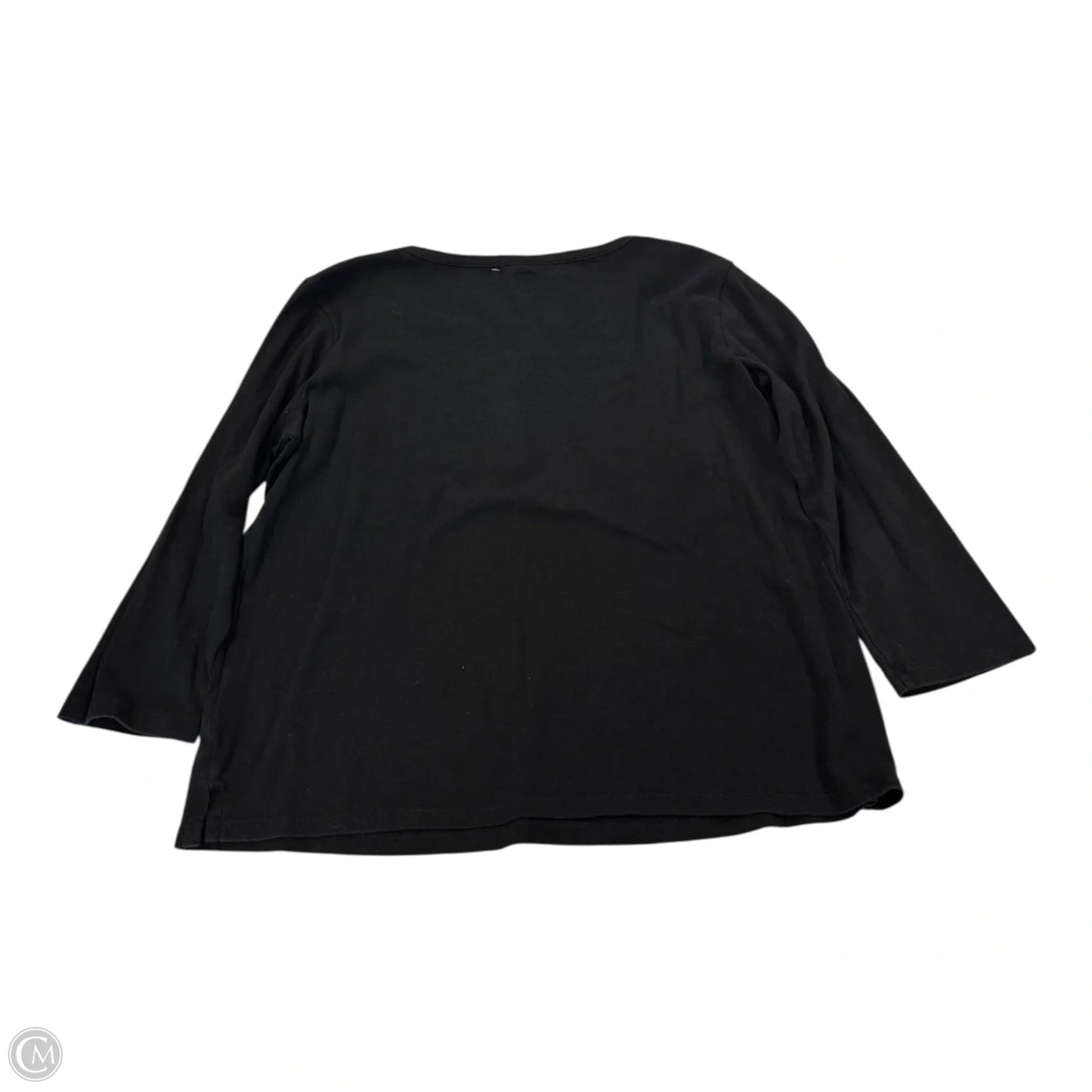 Top 3/4 Sleeve By Anne Klein In Black & Gold, Size: Xl