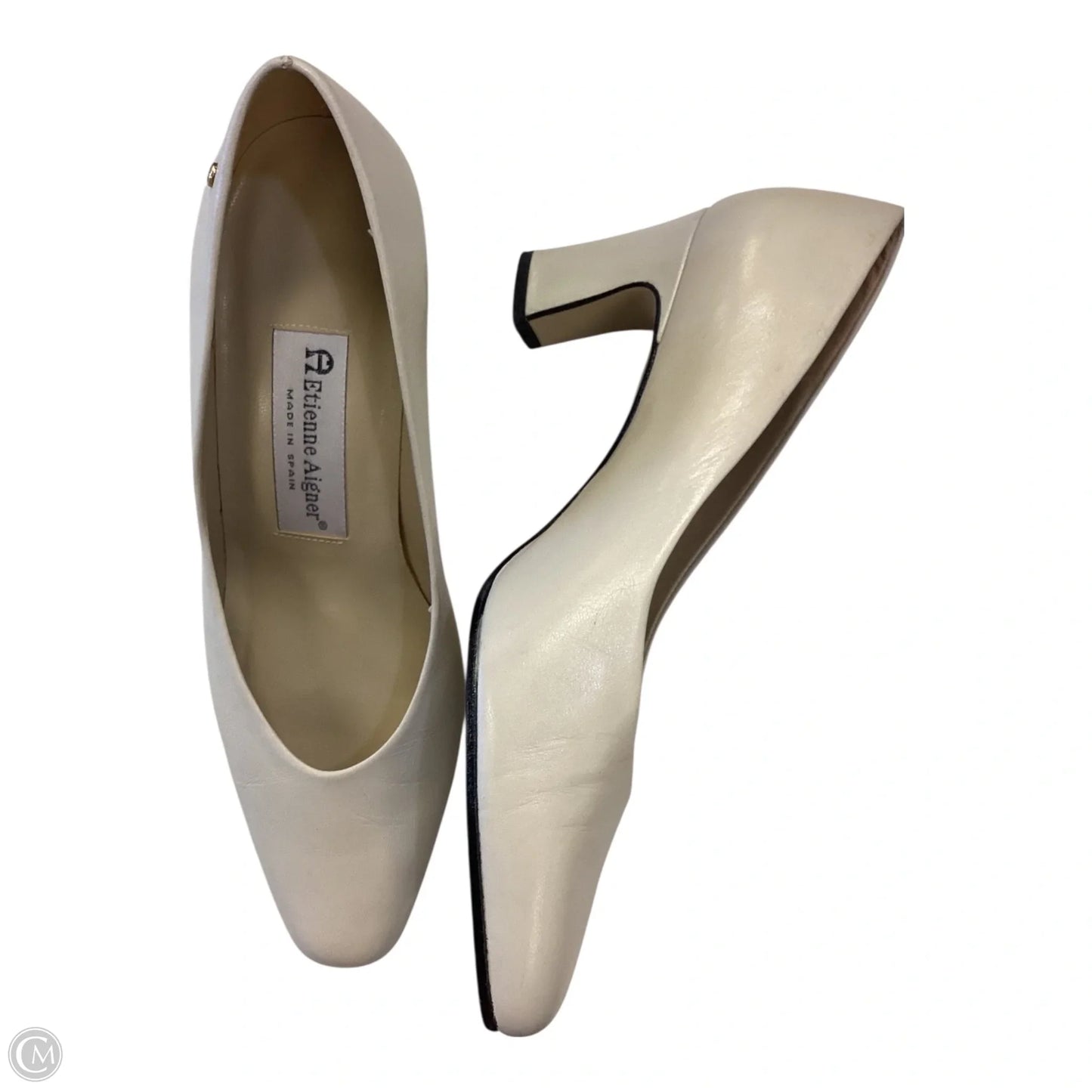 Shoes Heels Block By Etienne Aigner In Ivory, Size: 6