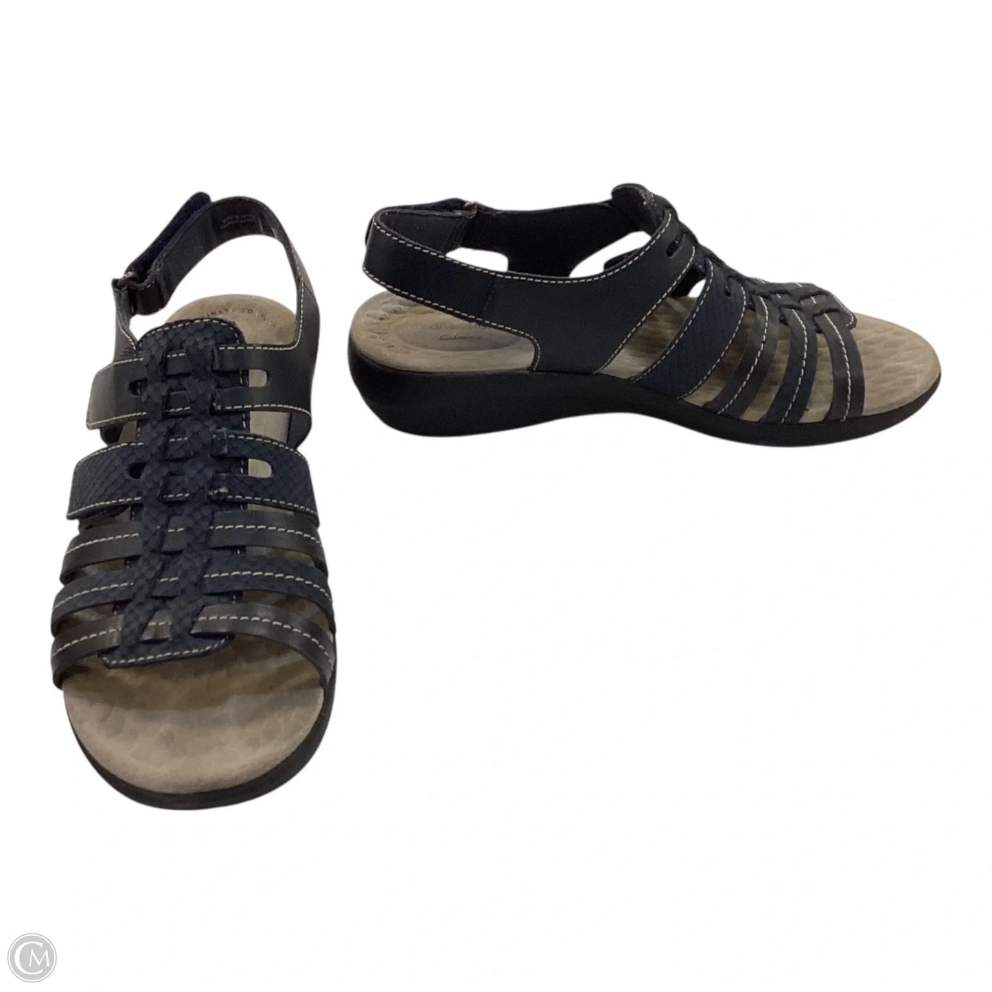 Sandals Flats By Clarks In Navy, Size: 9