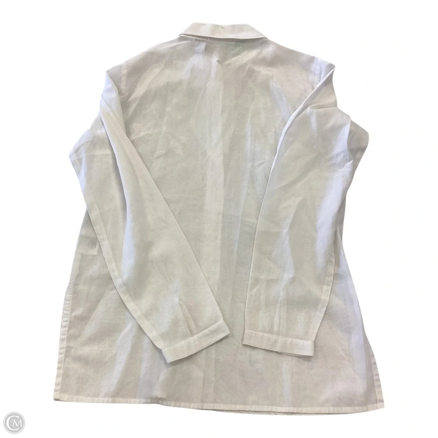 Top Long Sleeve By Liz Claiborne In White, Size: S