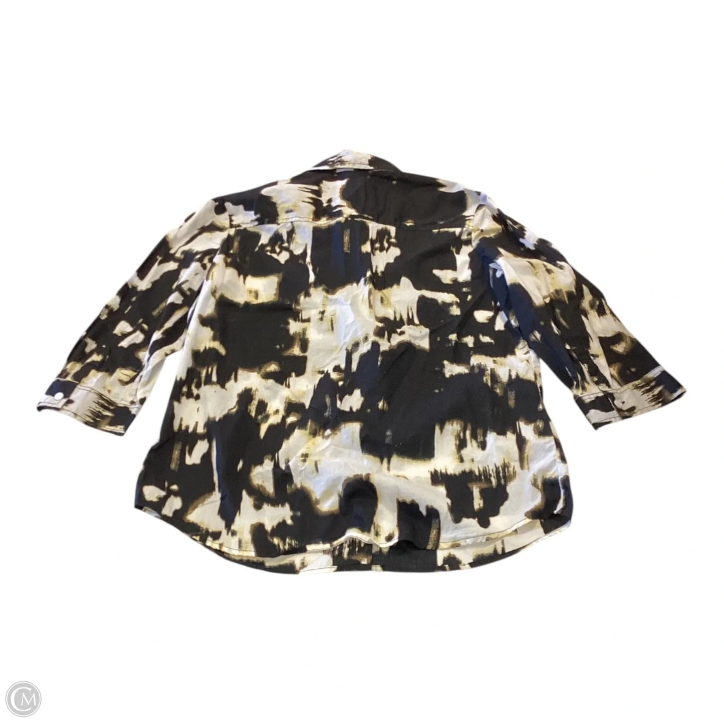 Top Long Sleeve By Chicos In Black & Yellow, Size: M