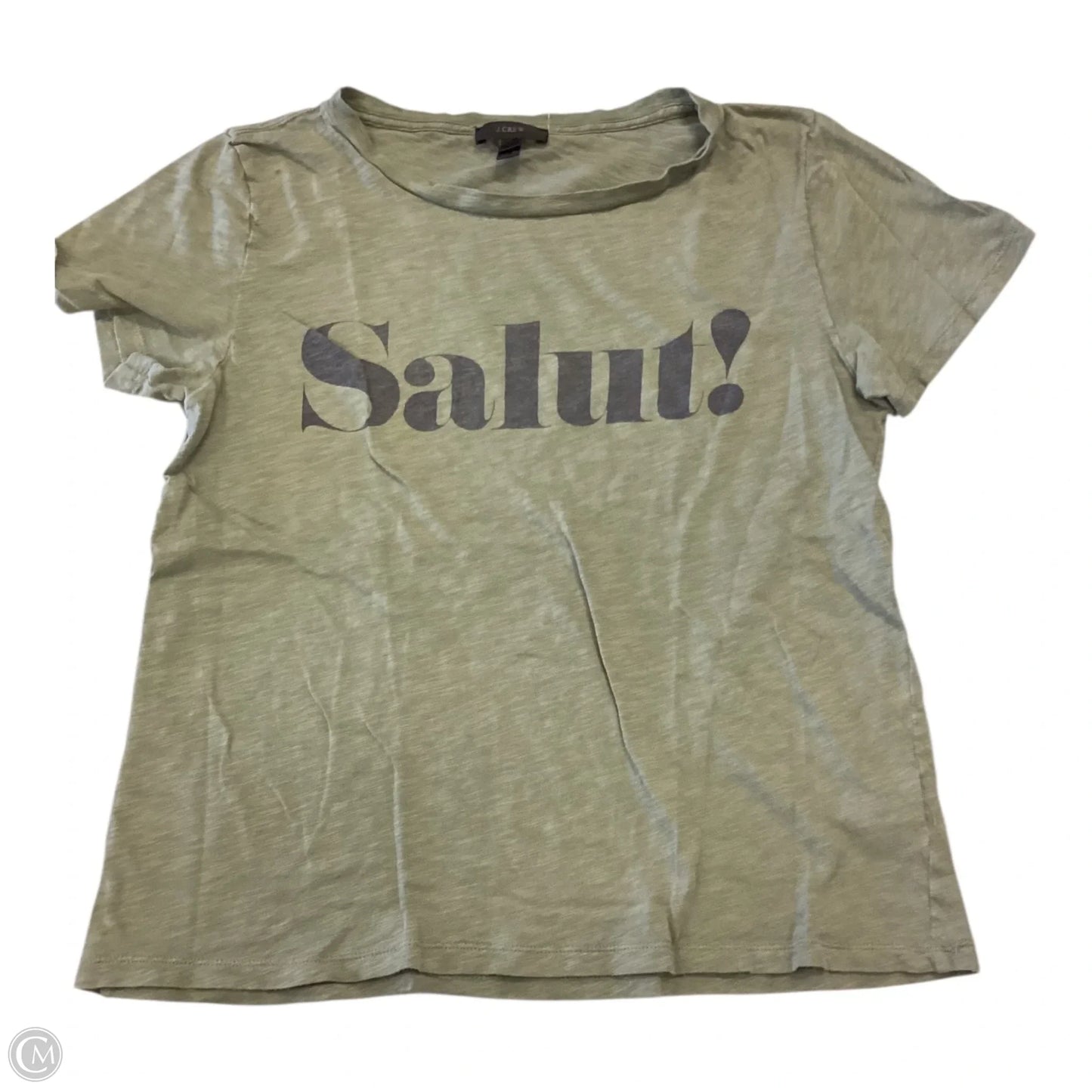 Top Short Sleeve By J. Crew In Green & Grey, Size: M