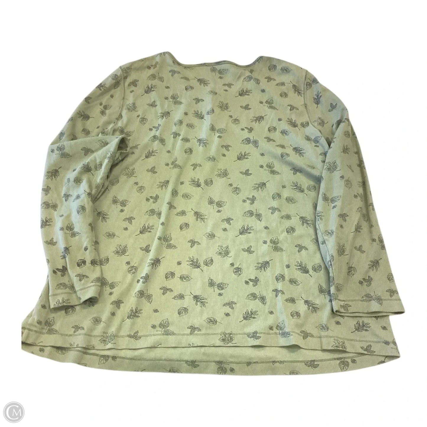 Top Long Sleeve By Essentials In Green, Size: 2x