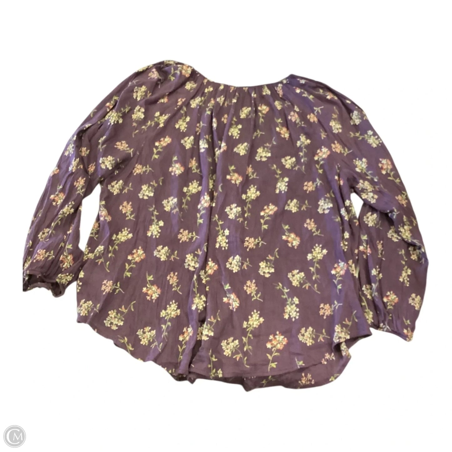 Top Long Sleeve By Chaps In Floral Print, Size: 2x