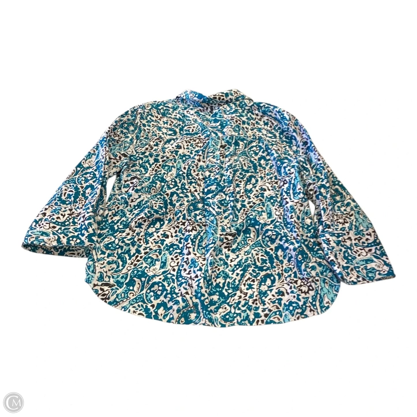 Top Long Sleeve By Chicos In Black & Green, Size: Xl