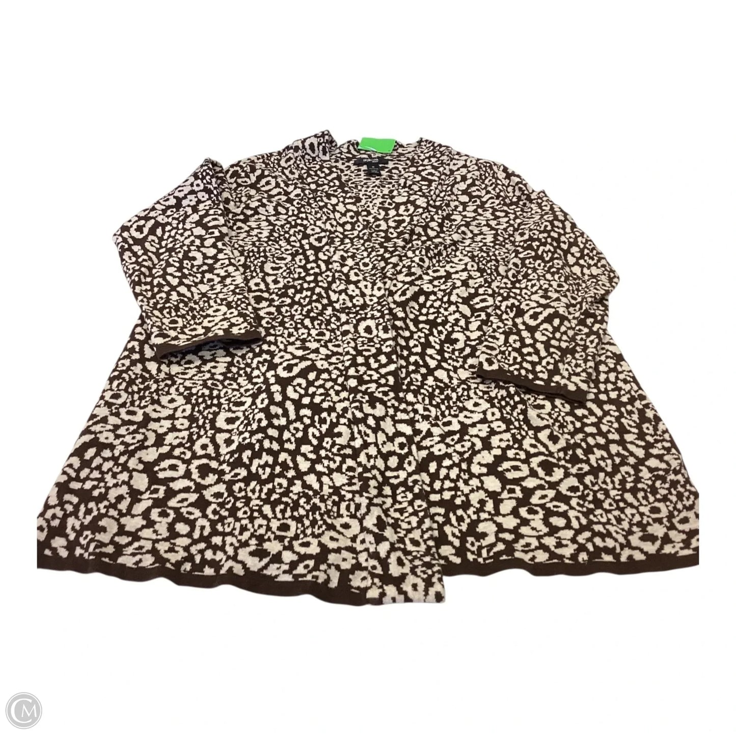 Cardigan By Style And Co Collection Women In Brown & Cream, Size: 1x
