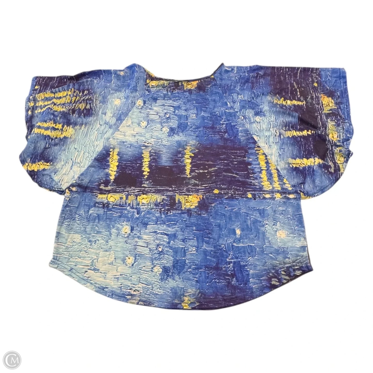 Top 3/4 Sleeve By Clothes Mentor In Blue & Yellow, Size: L