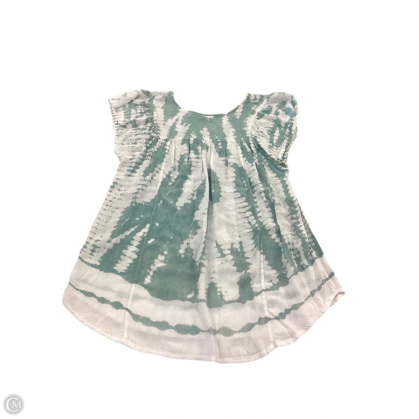 Top Short Sleeve By Clothes Mentor In Cream & Green, Size: M