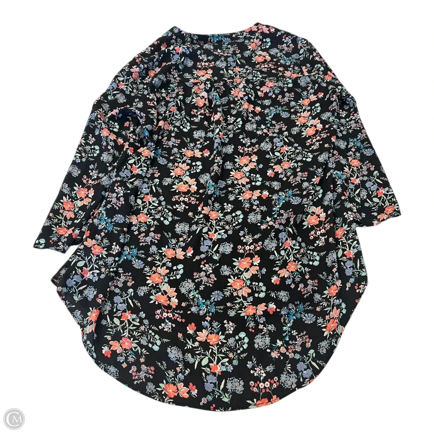 Top 3/4 Sleeve By Decree In Floral Print, Size: M
