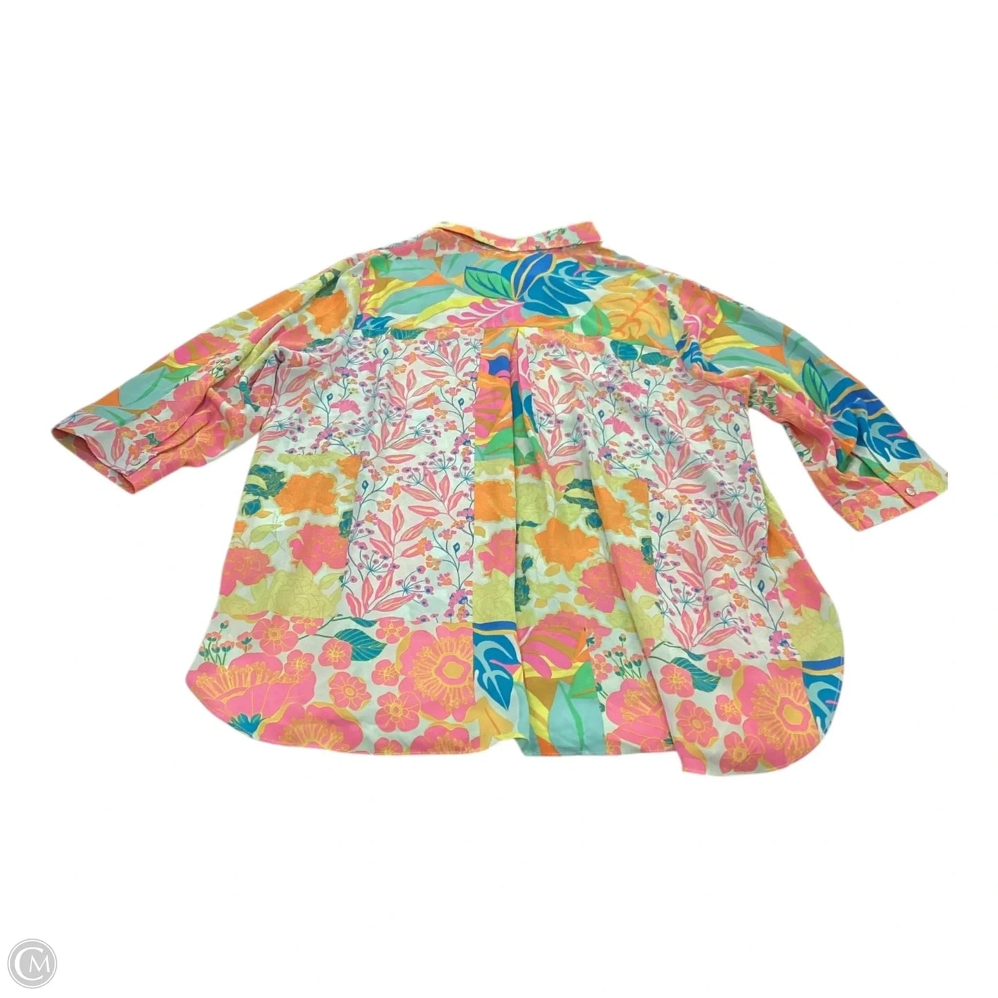 Top 3/4 Sleeve By Rose And Olive In Floral Print, Size: 1x