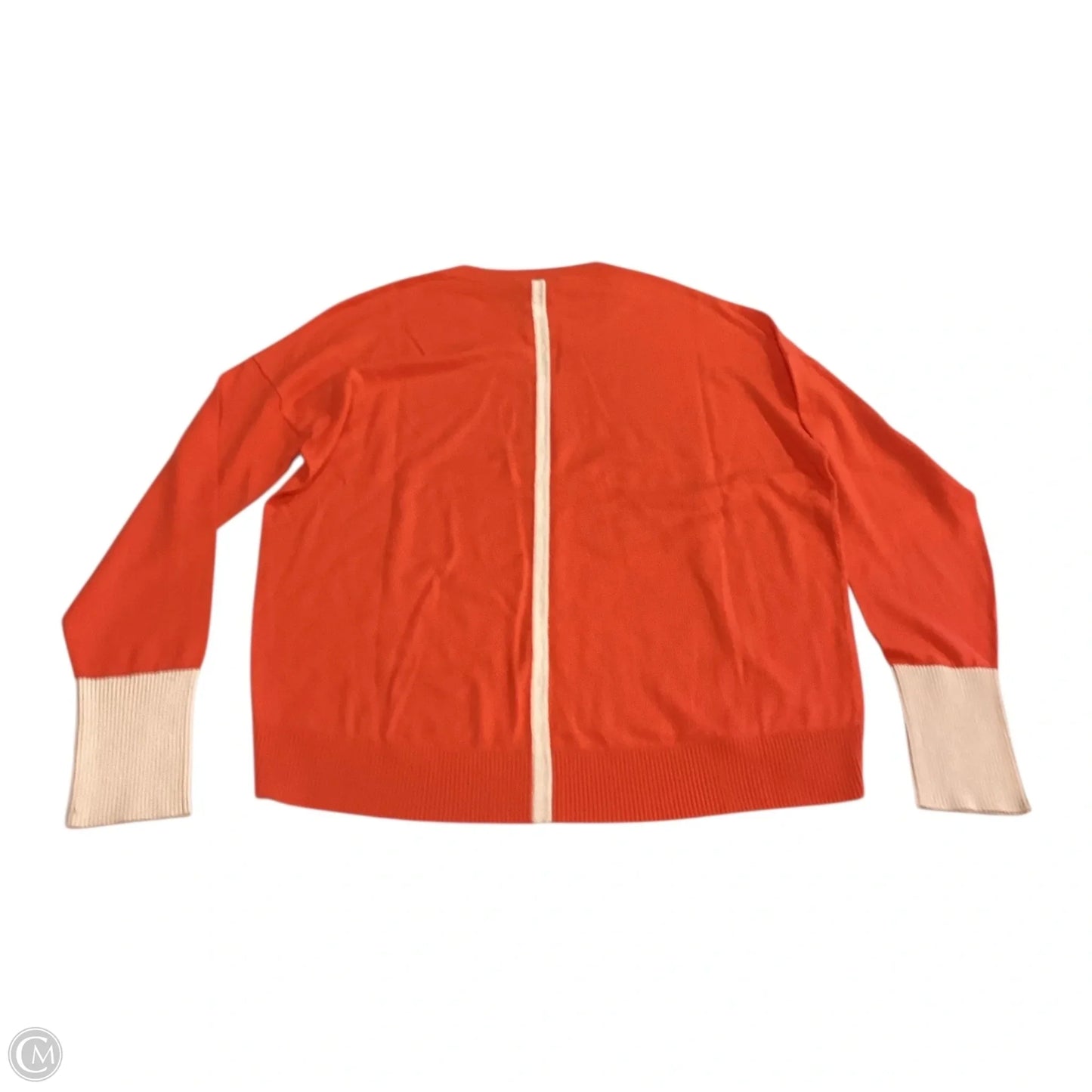 Sweater By Aqua In Cream & Orange, Size: L