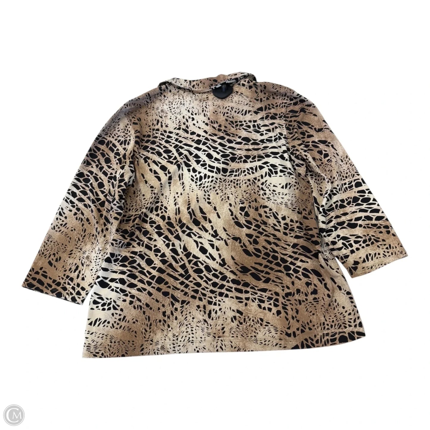 Athletic Top Long Sleeve Collar By Zenergy By Chicos In Animal Print, Size: M