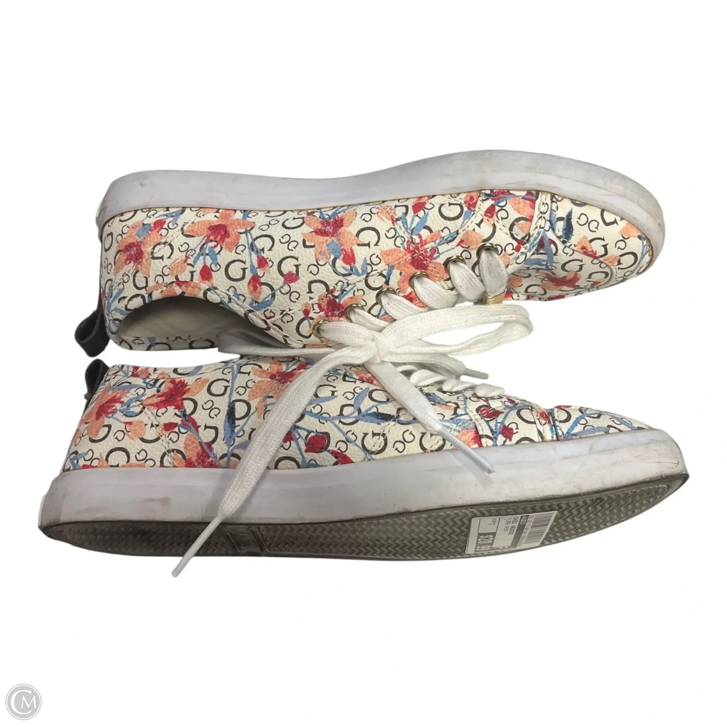 Shoes Sneakers By Guess In Floral Print, Size: 7