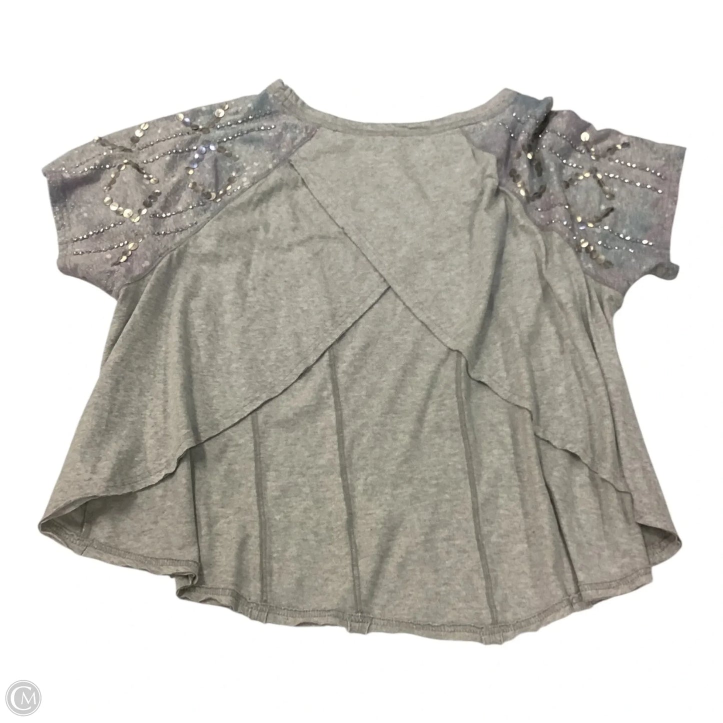 Top Short Sleeve By Free People In Grey & Silver, Size: M