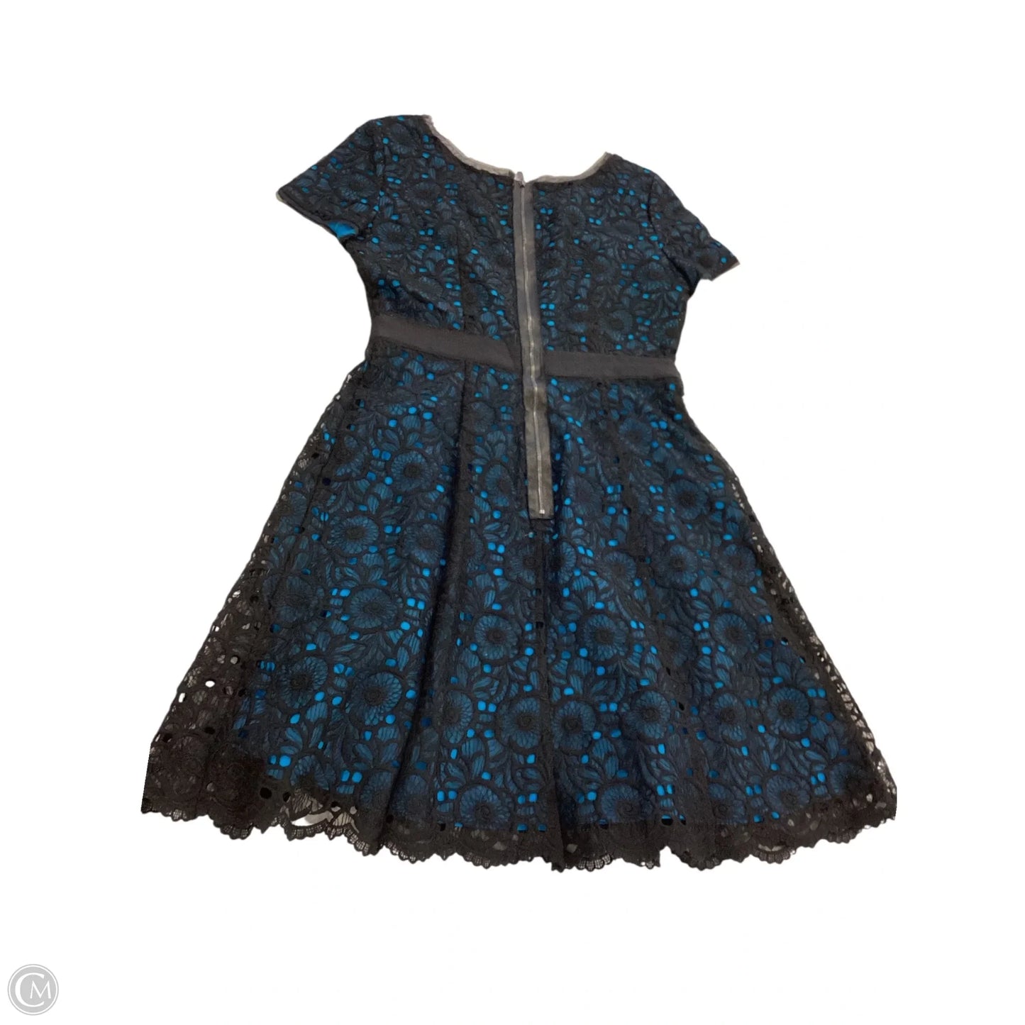Dress Party Midi By Elie Tahari In Black & Blue, Size: 10