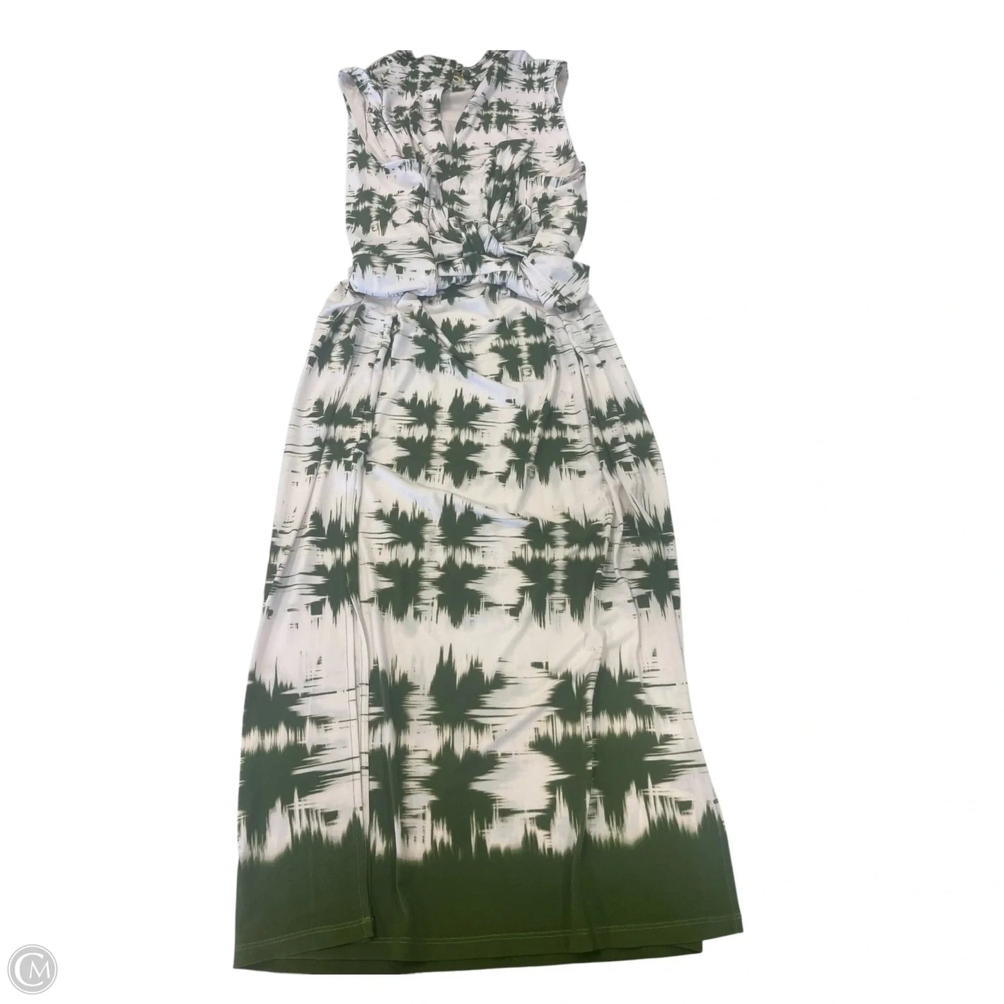 Dress Casual Maxi By London Times In Cream & Green, Size: 16