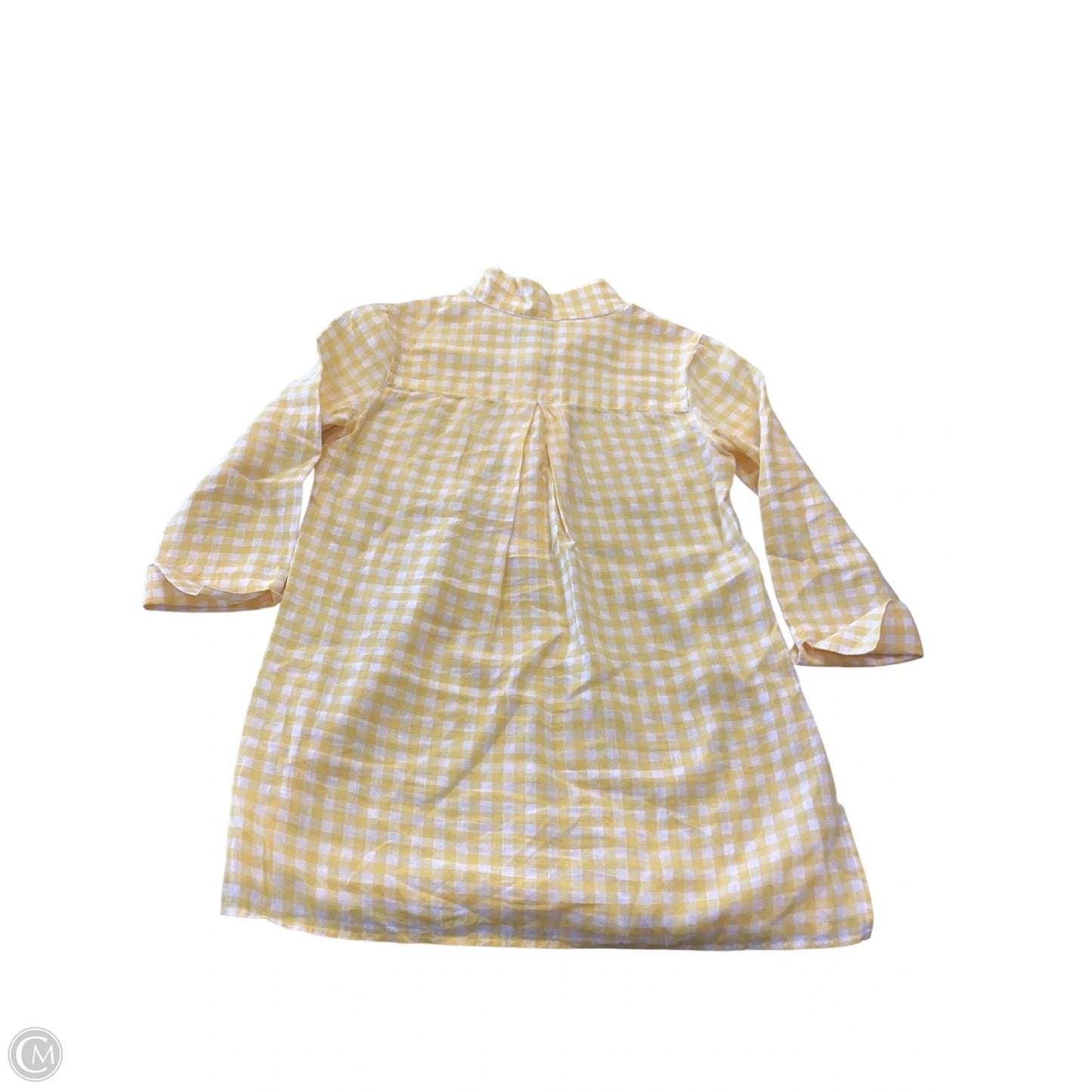Top 3/4 Sleeve By Clothes Mentor In White & Yellow, Size: Xs