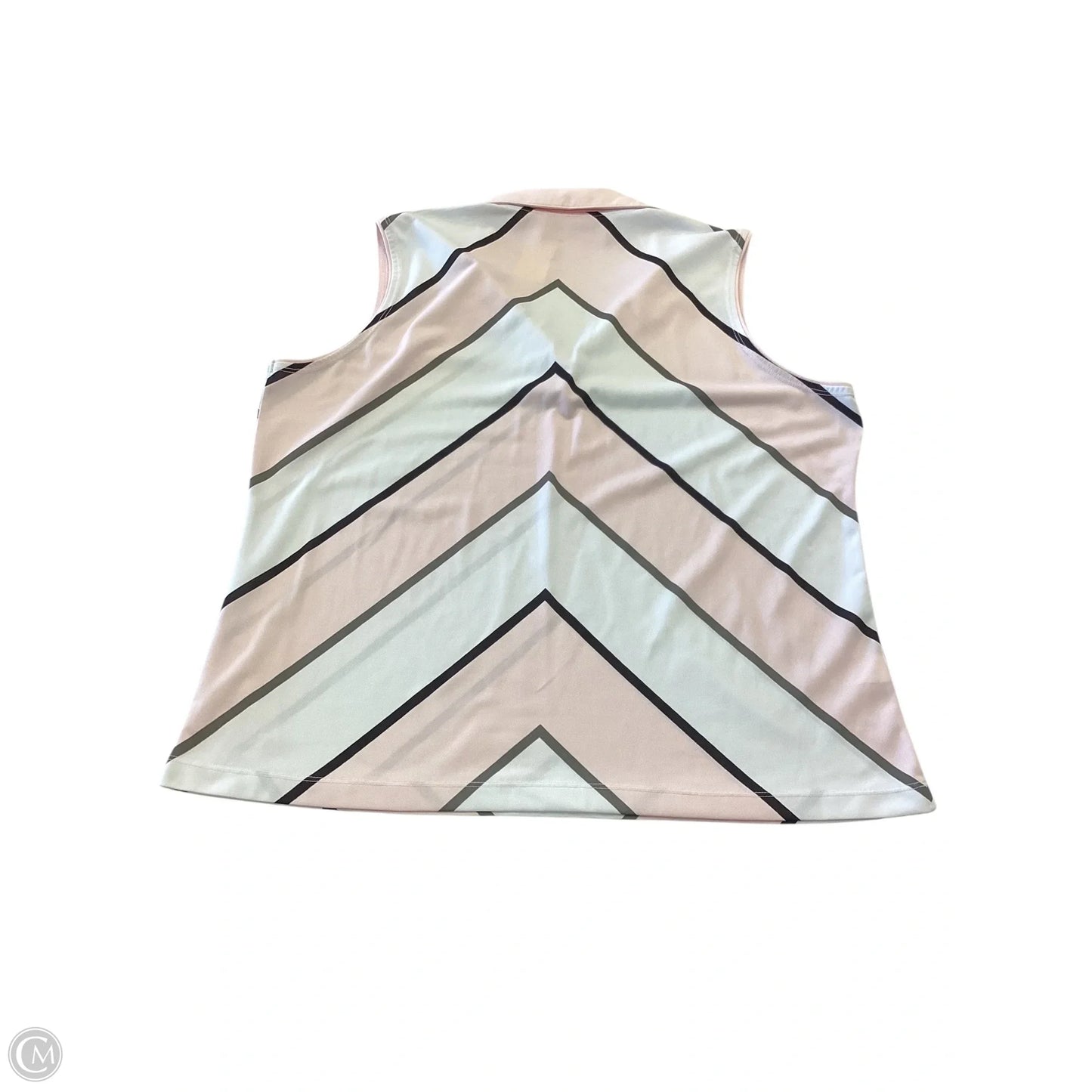 Athletic Tank Top By Clothes Mentor In Pink & White, Size: 1x