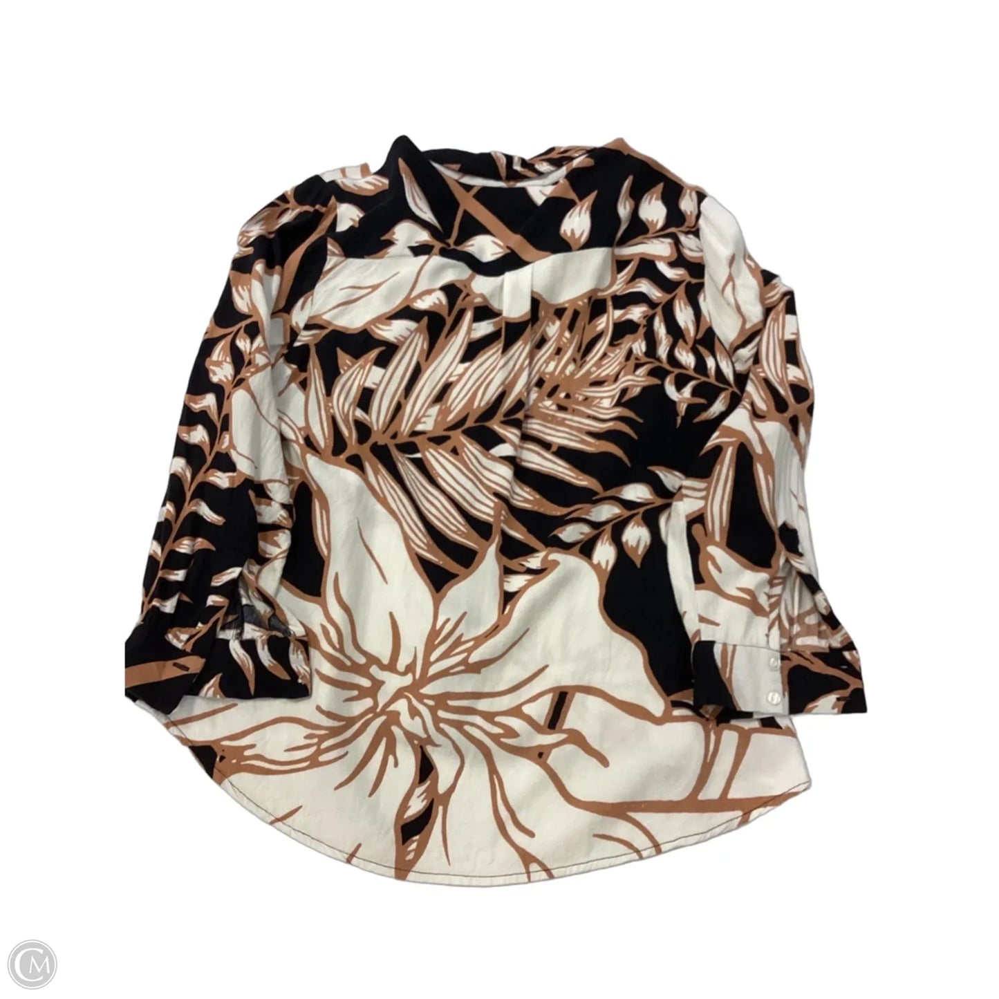 Top Long Sleeve By Clothes Mentor In Tropical Print, Size: M