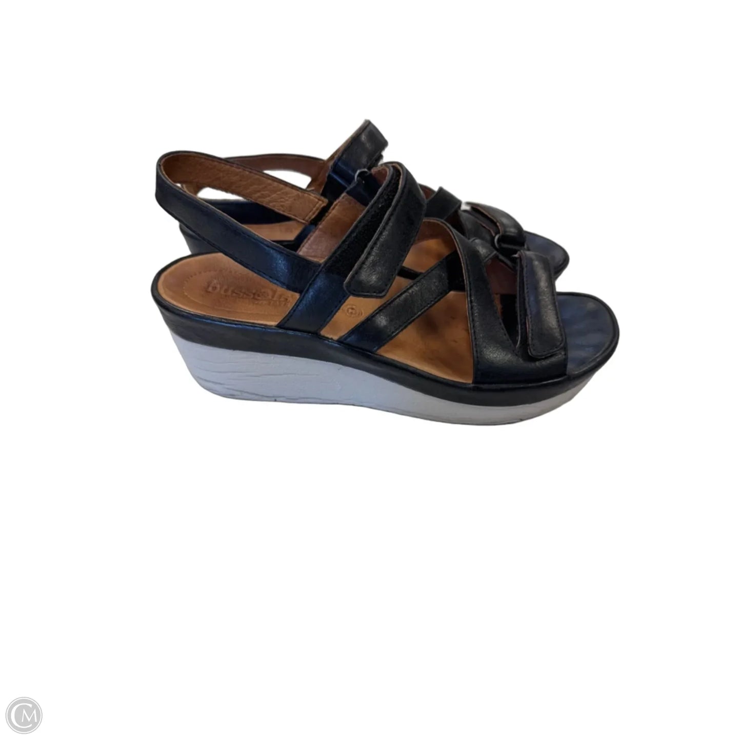 Sandals Heels Wedge By Bussola In Black, Size: 7.5
