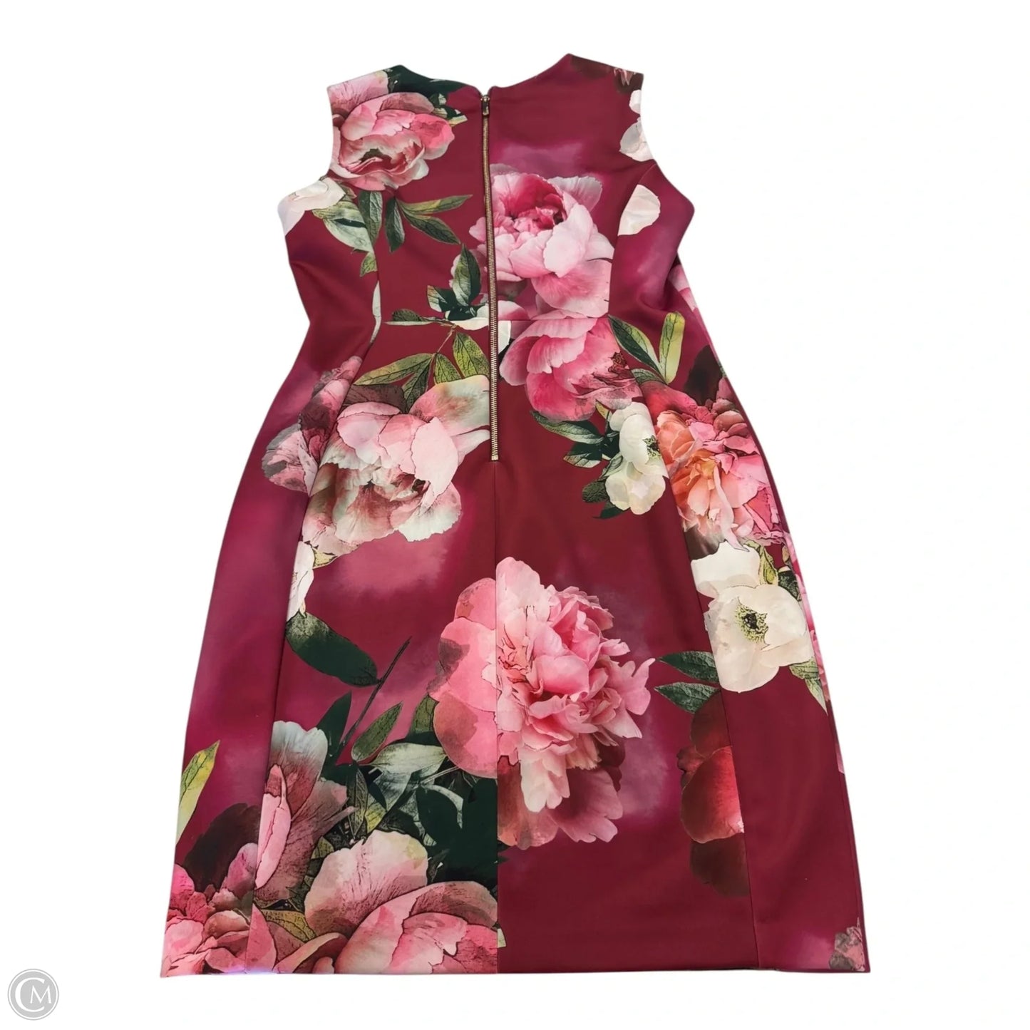 Dress Casual Midi By Calvin Klein In Floral Print, Size: 14