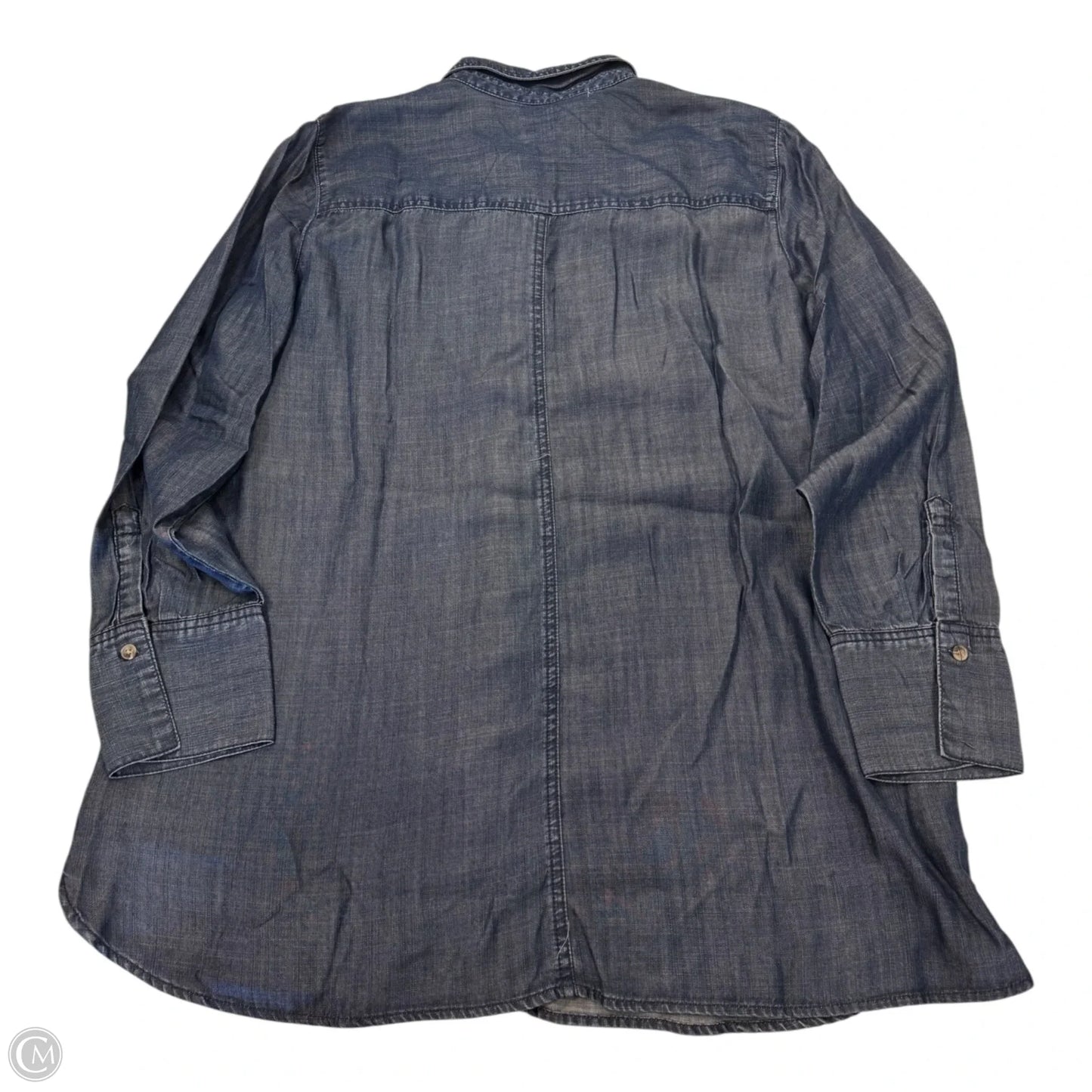 Top Long Sleeve By Chicos In Blue Denim, Size: 2 (L)