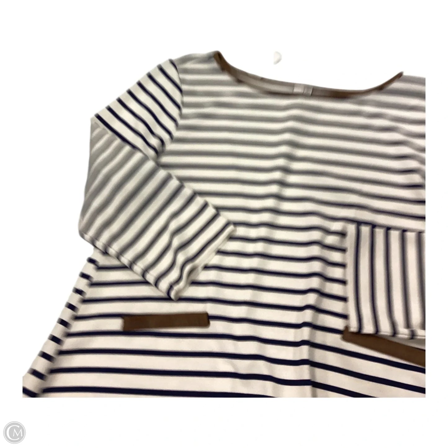 Top 3/4 Sleeve By Jules & Leopold In Striped Pattern, Size: Xl
