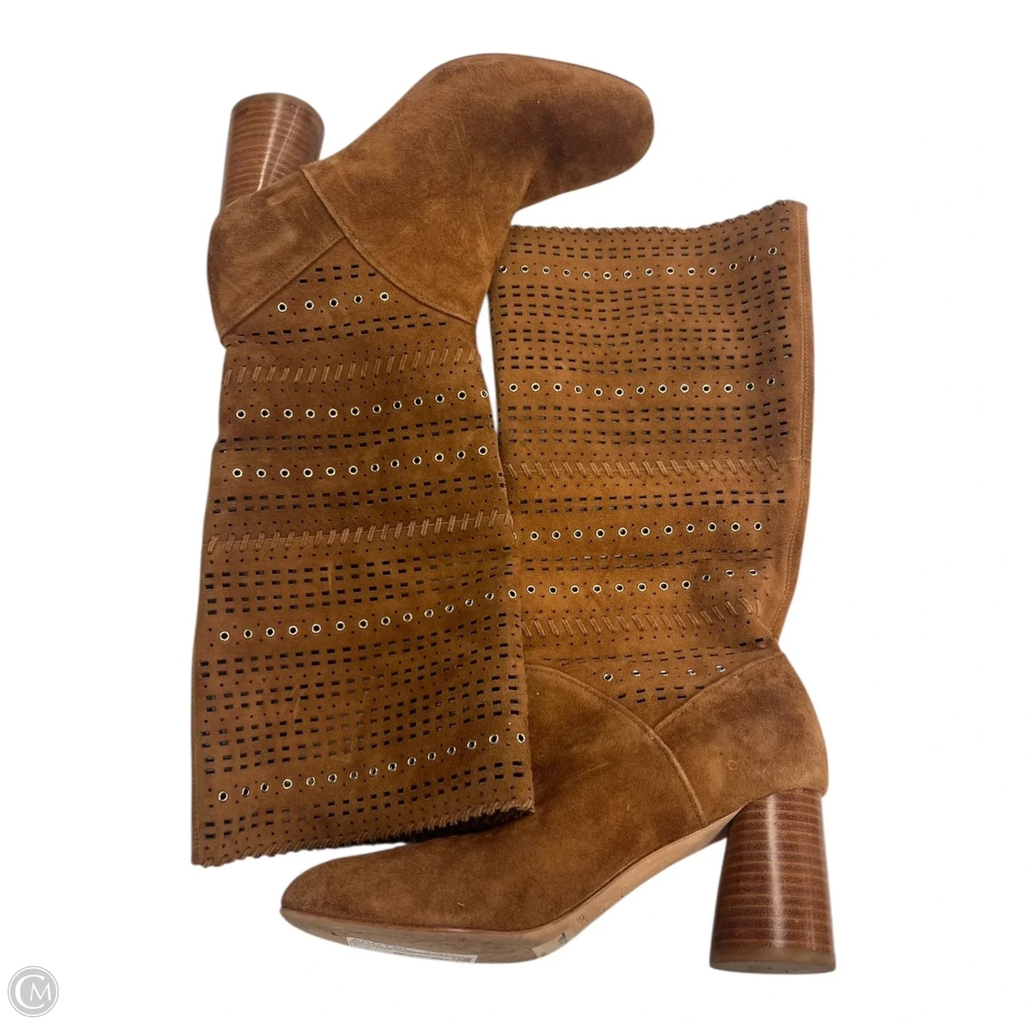 Boots Knee Heels By Donald Pliner In Brown, Size: 8