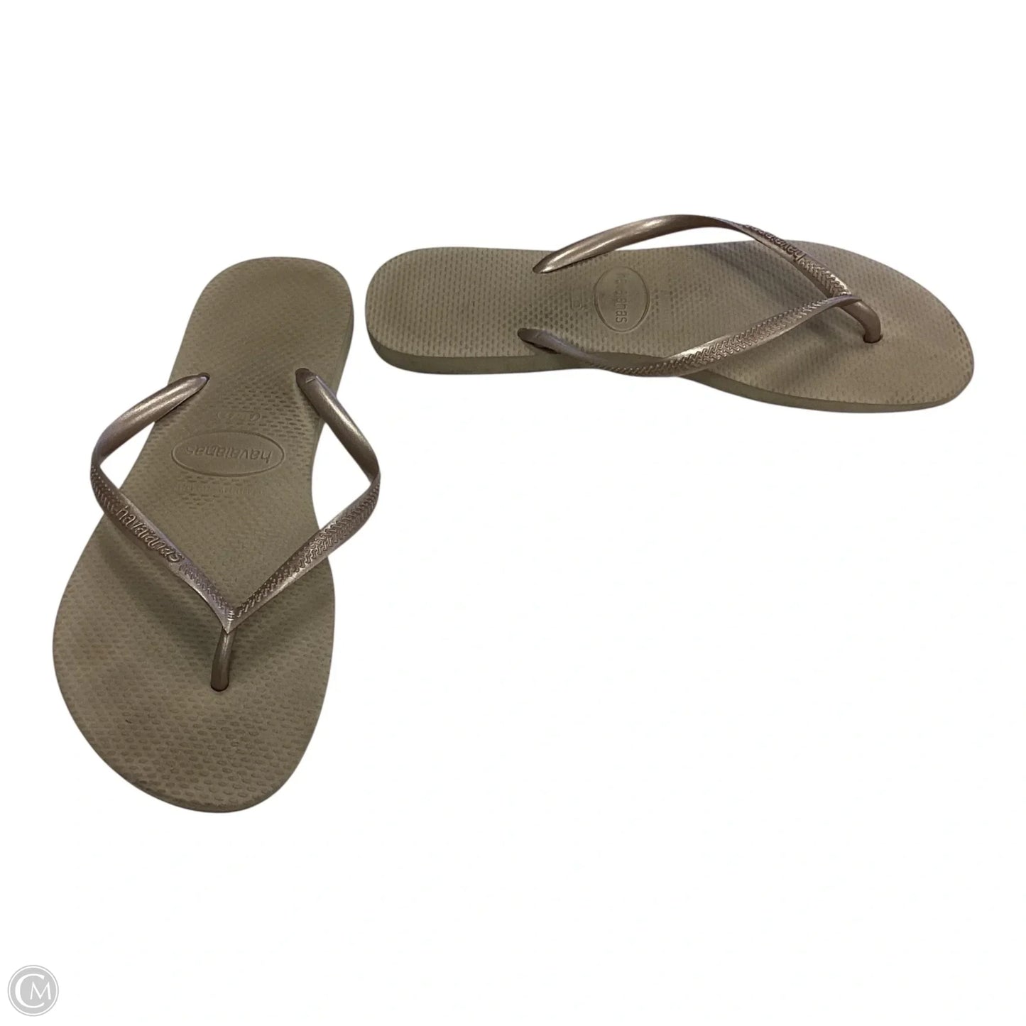 Sandals Flip Flops By Havaianas In Gold, Size: 10