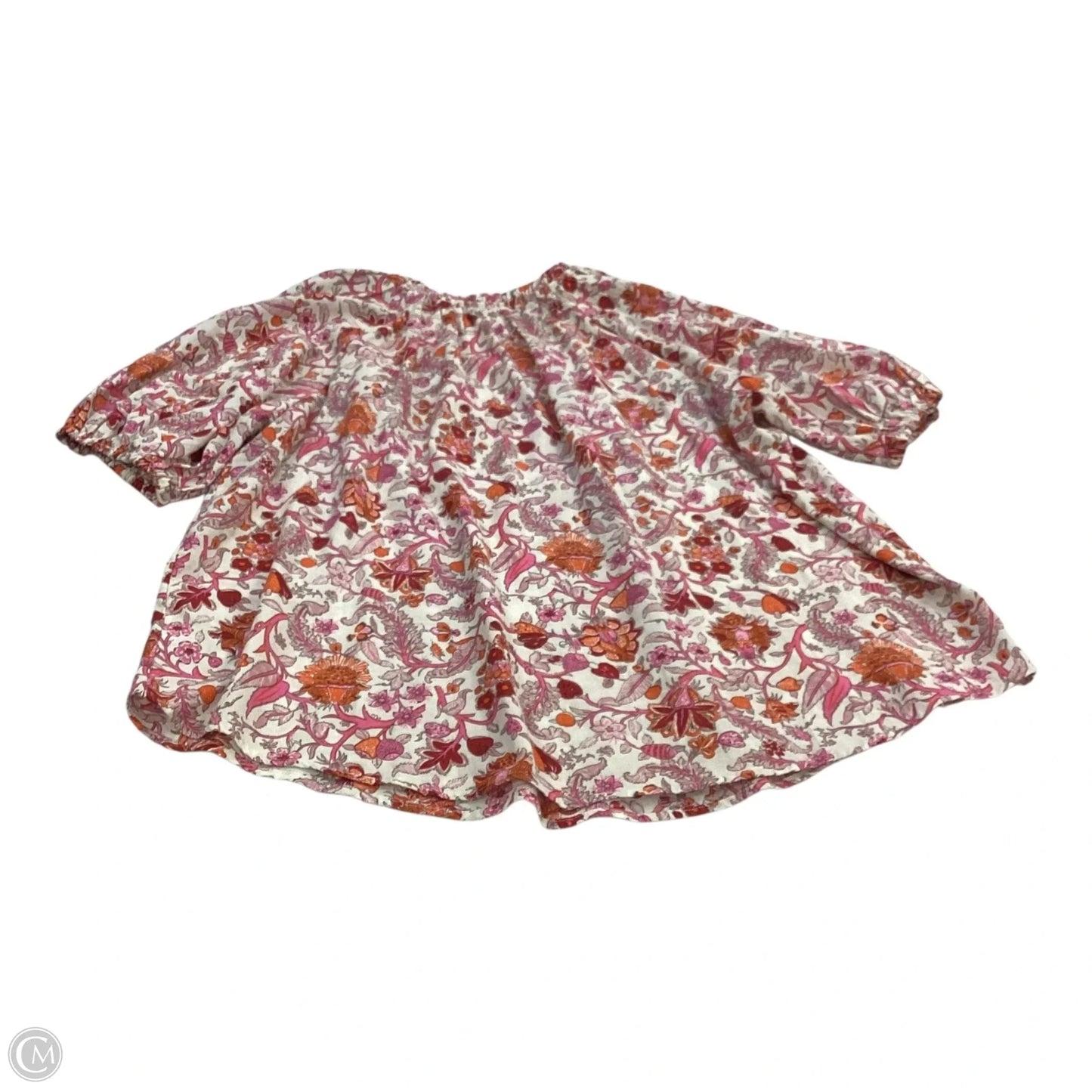 Top Short Sleeve By Knox Rose In Floral Print, Size: L