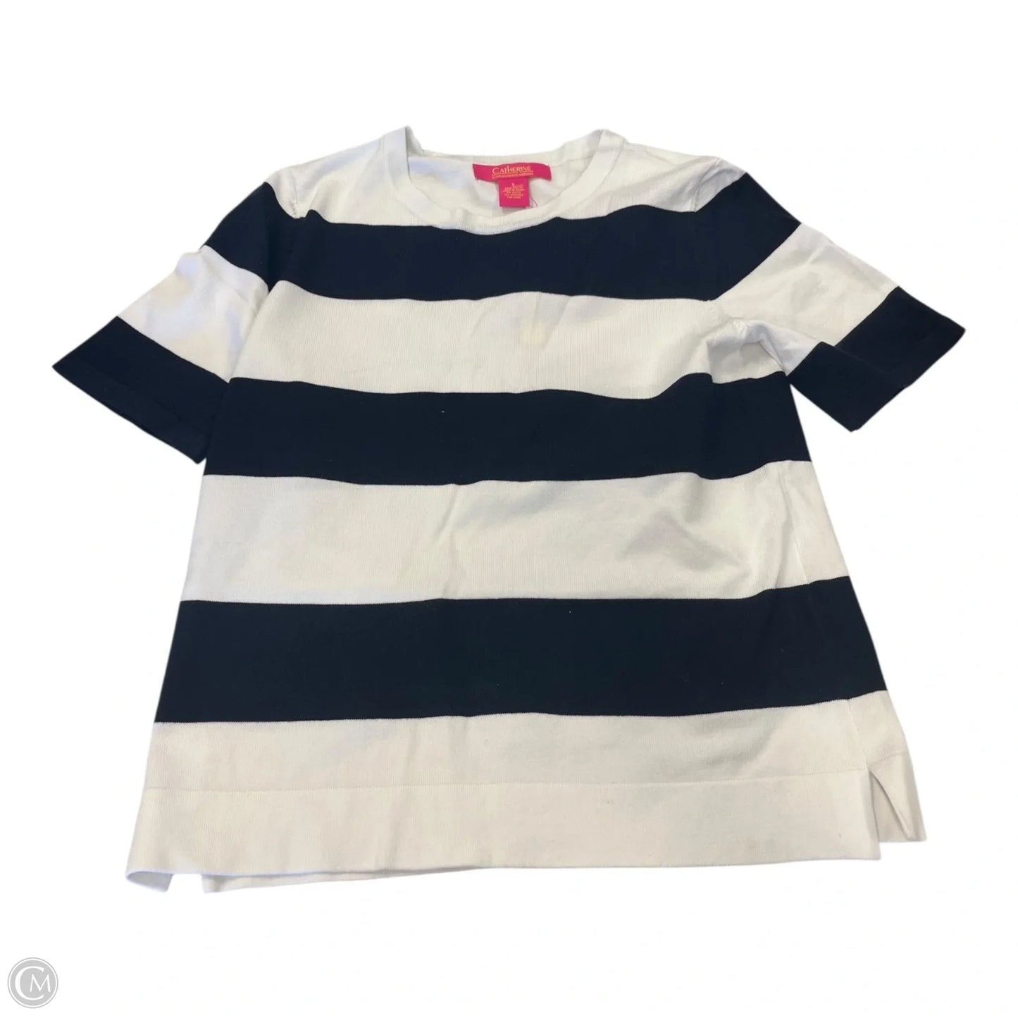 Top Short Sleeve By Catherine Malandrino In Striped Pattern, Size: S