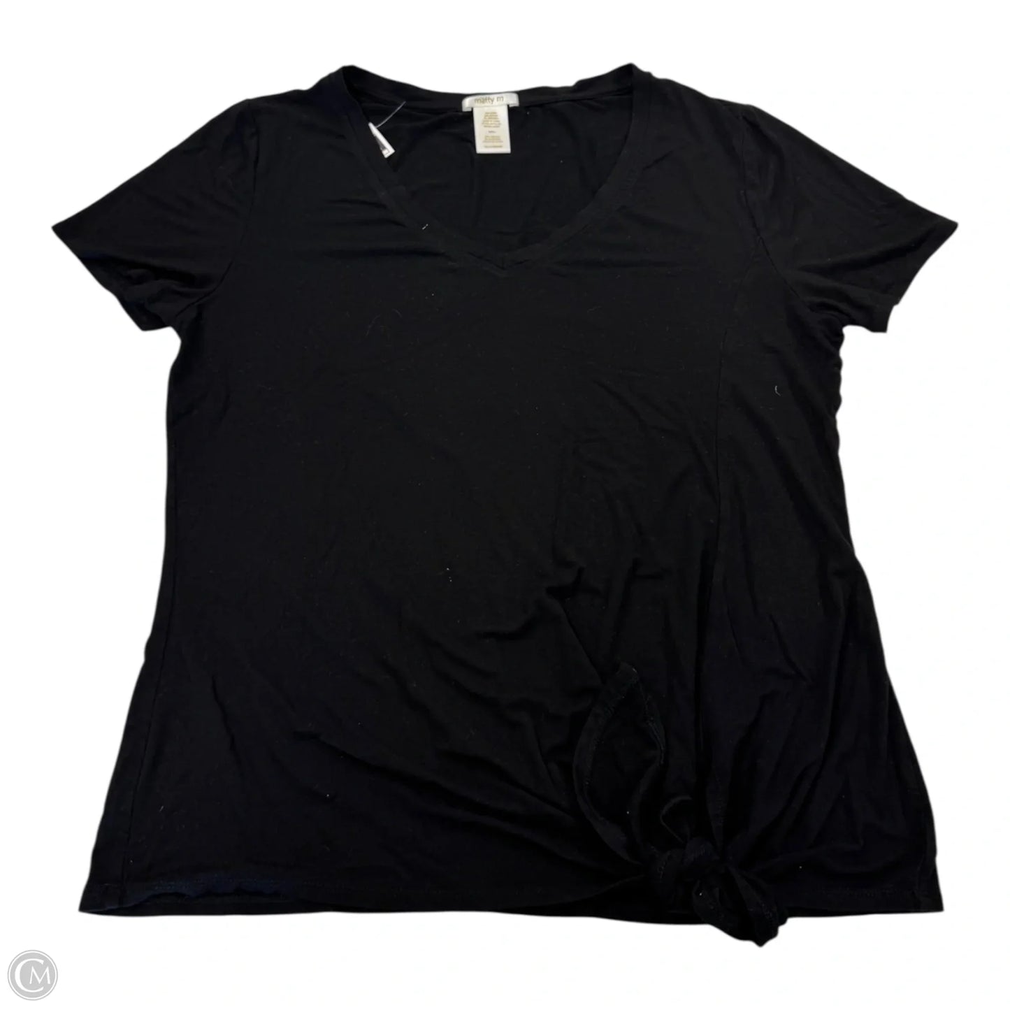 Top Short Sleeve Basic By Matty M In Black, Size: L