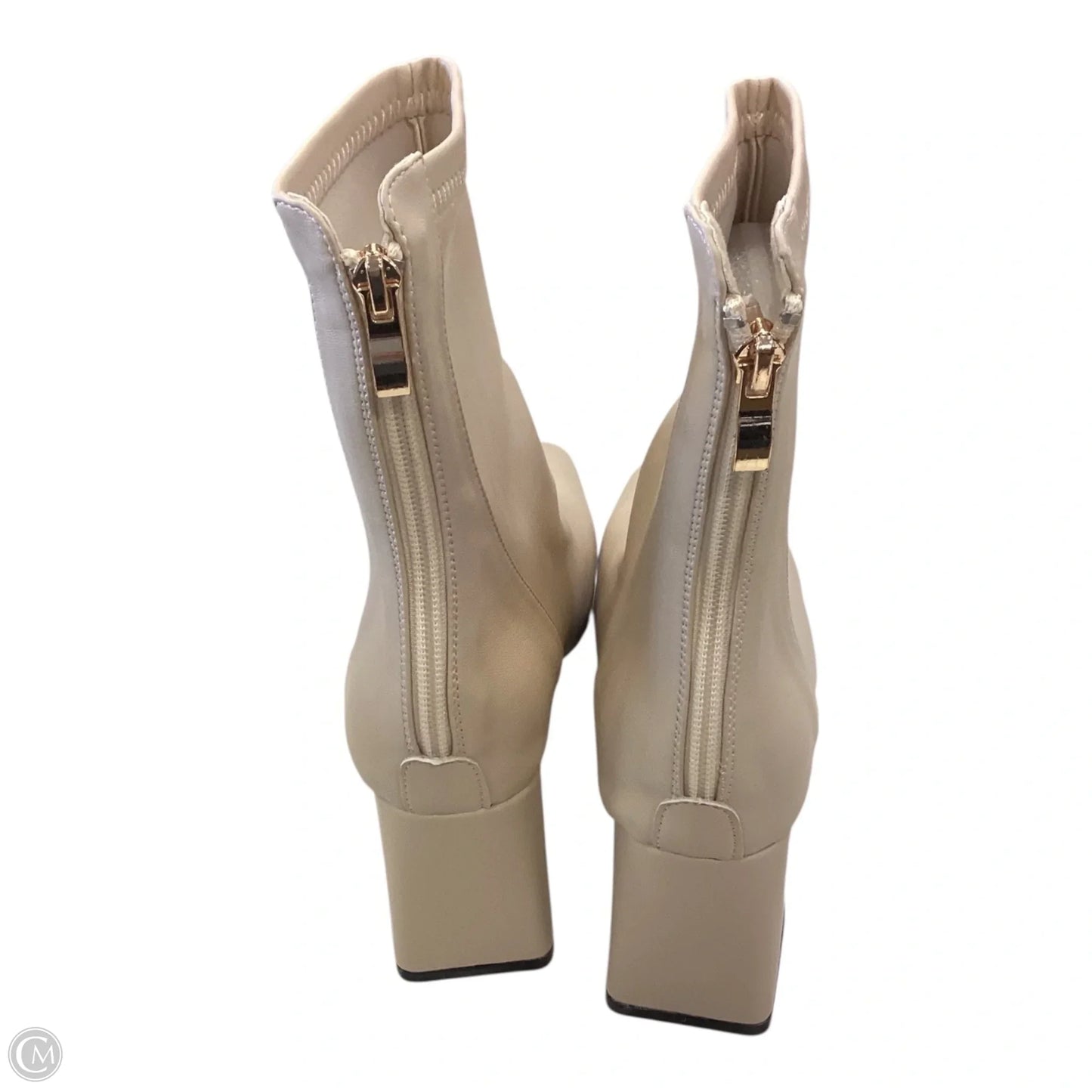 Boots Ankle Heels By Clothes Mentor In Tan, Size: 9.5