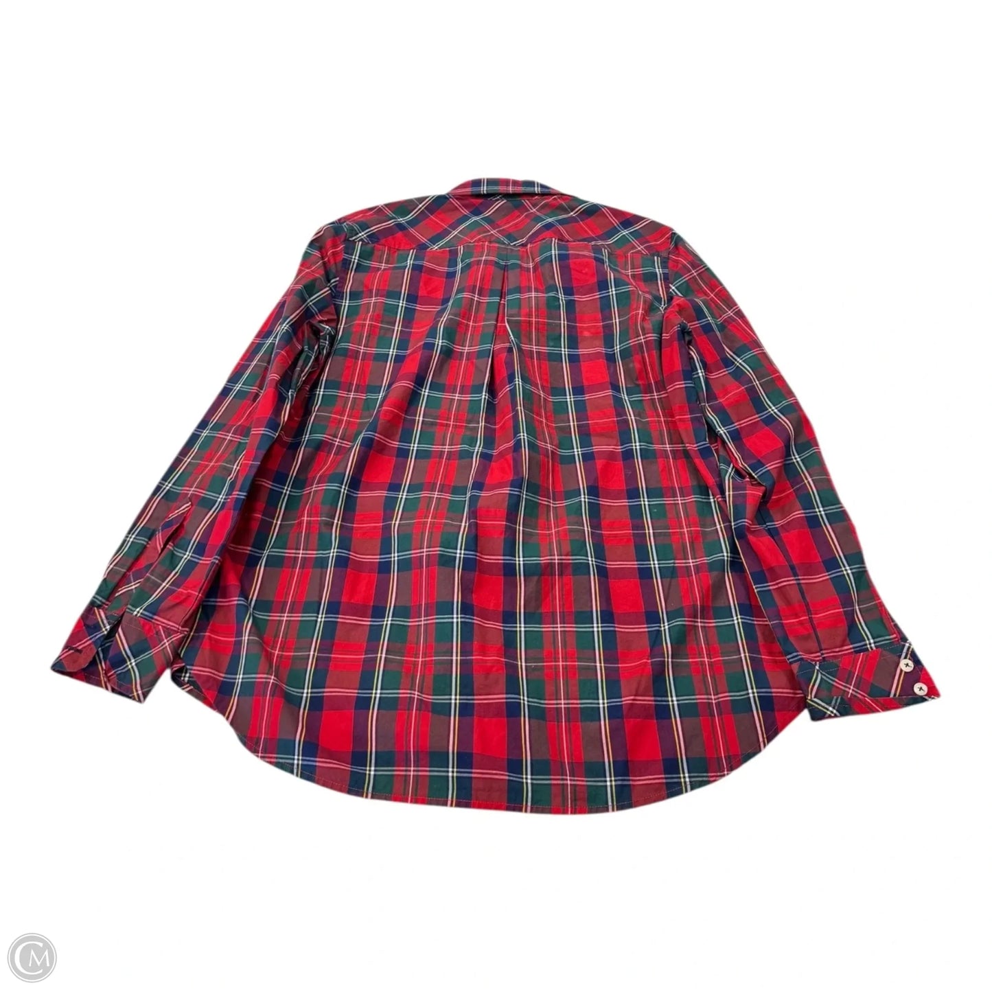 Top Long Sleeve By Vineyard Vines In Plaid Pattern, Size: 6